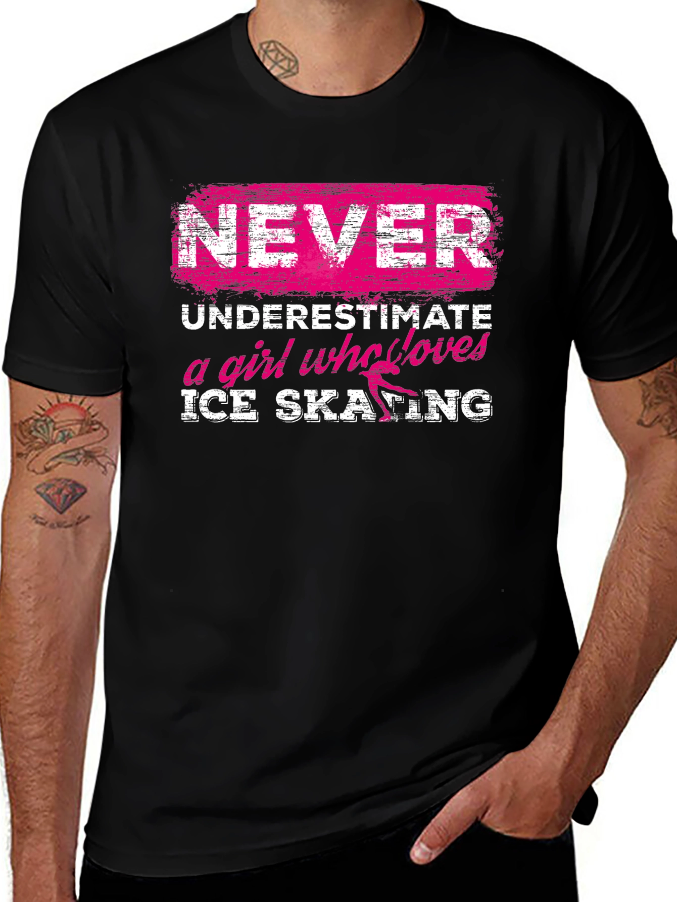 Never Underestimate a Girl Who Loves Ice Skating T-Shirt
