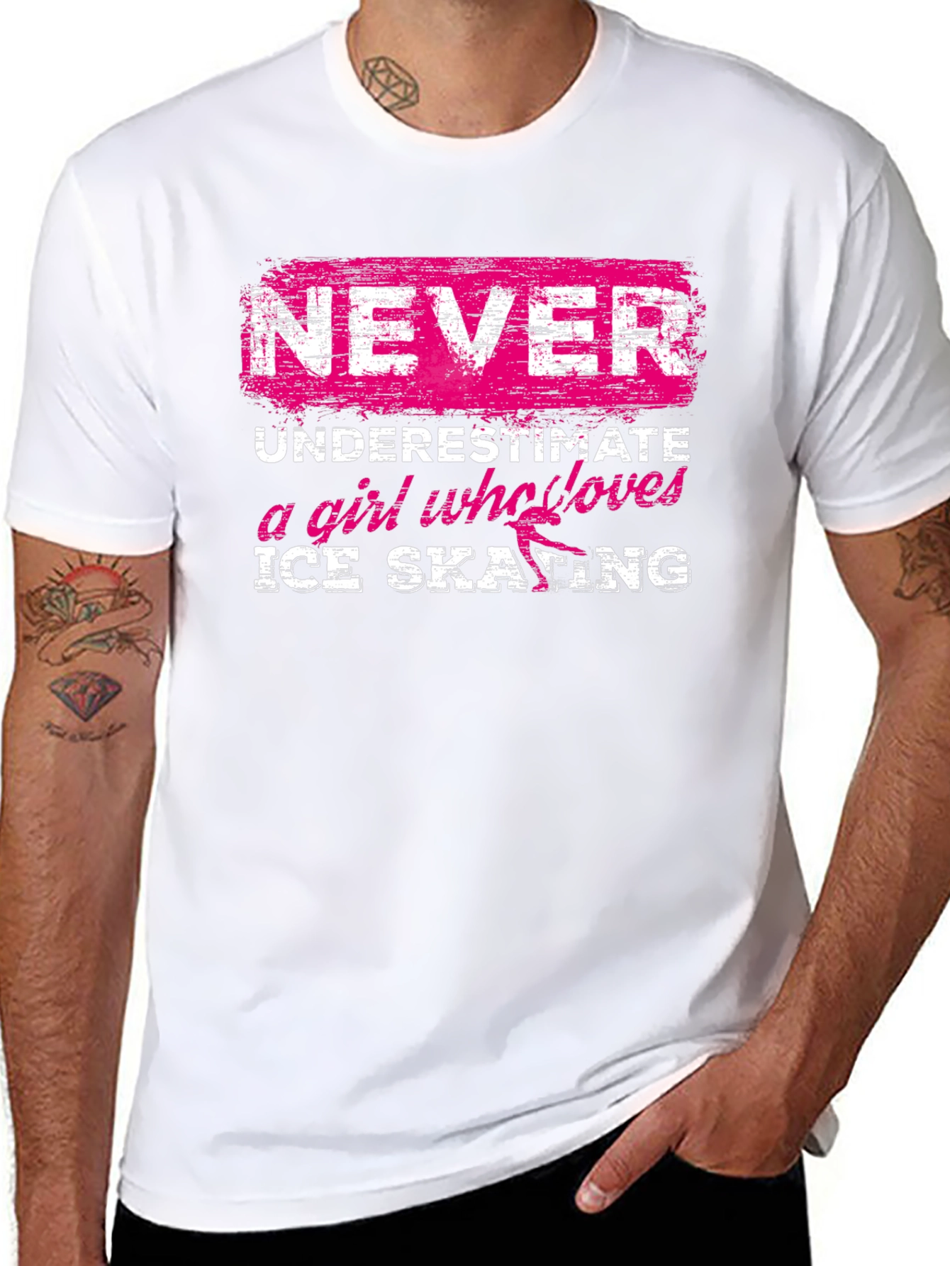 Never Underestimate a Girl Who Loves Ice Skating T-Shirt