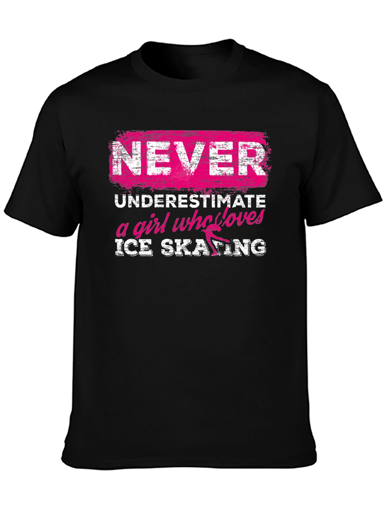 Never Underestimate a Girl Who Loves Ice Skating T-Shirt