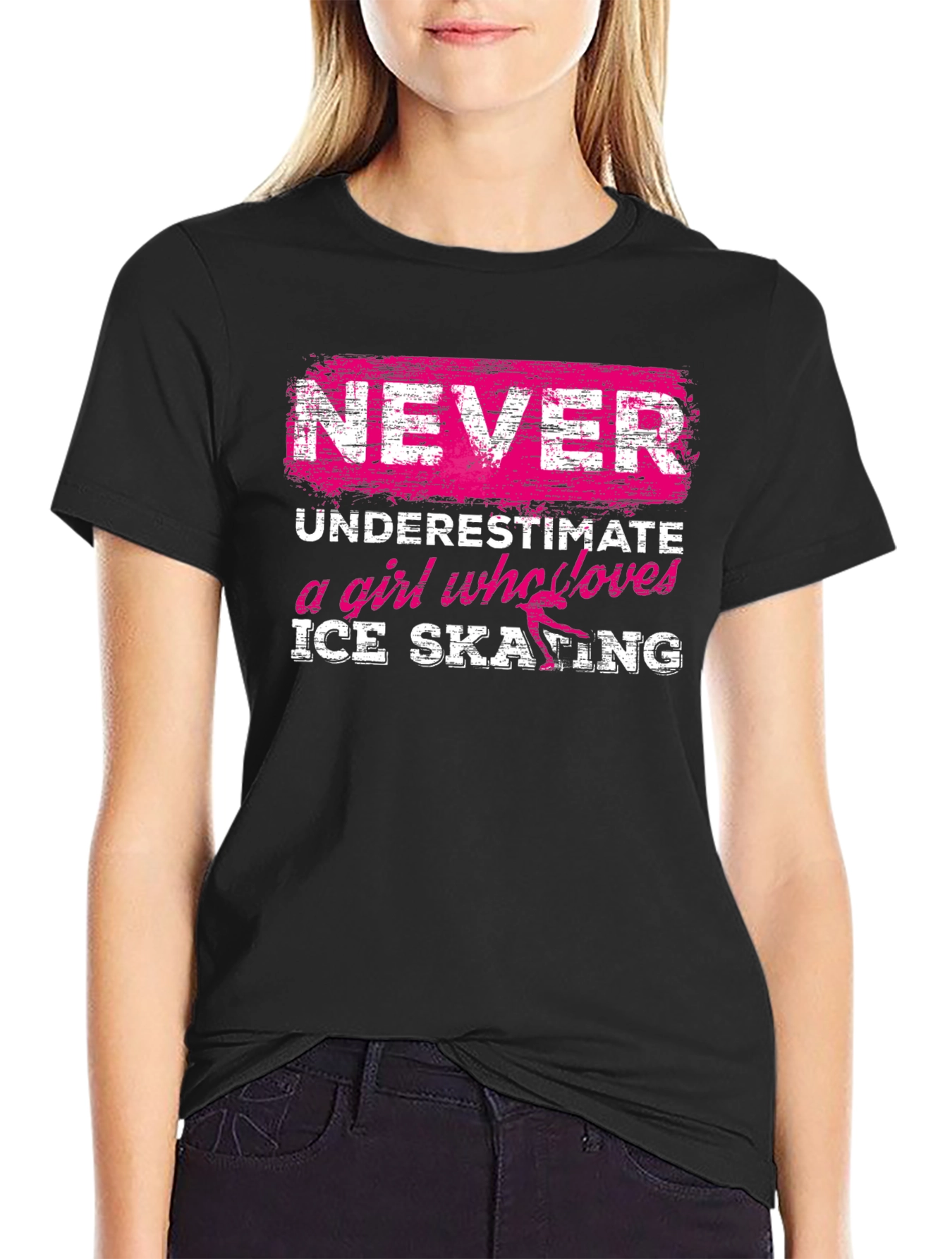 Never Underestimate a Girl Who Loves Ice Skating T-Shirt