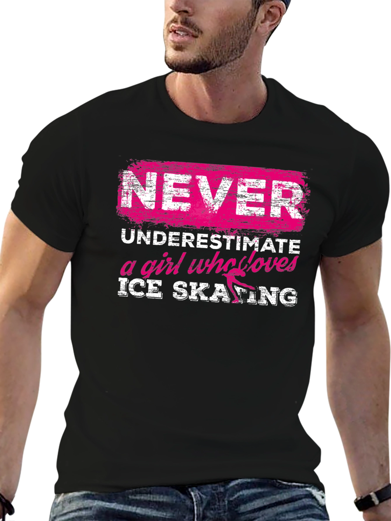 Never Underestimate a Girl Who Loves Ice Skating T-Shirt