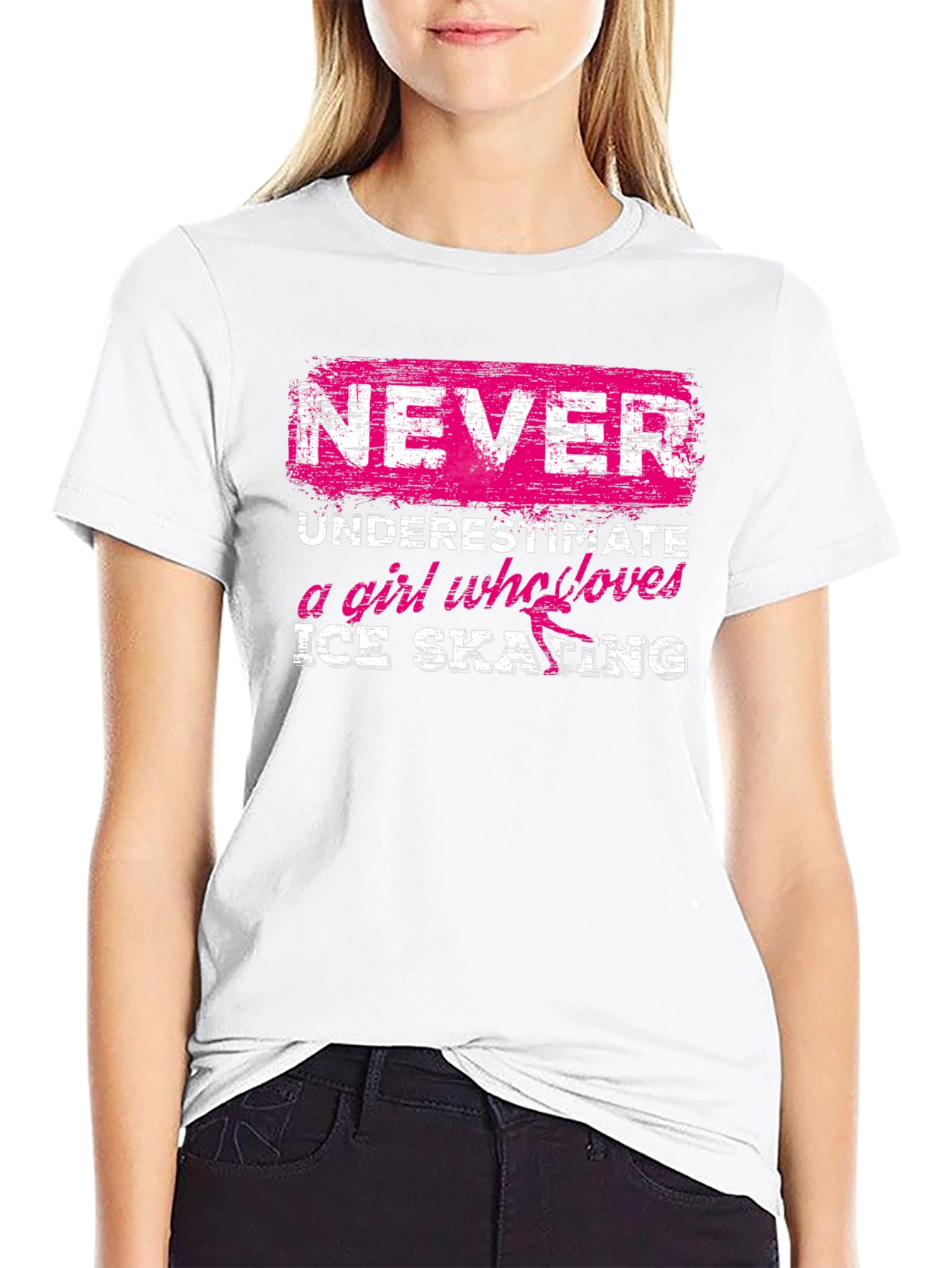 Never Underestimate a Girl Who Loves Ice Skating T-Shirt