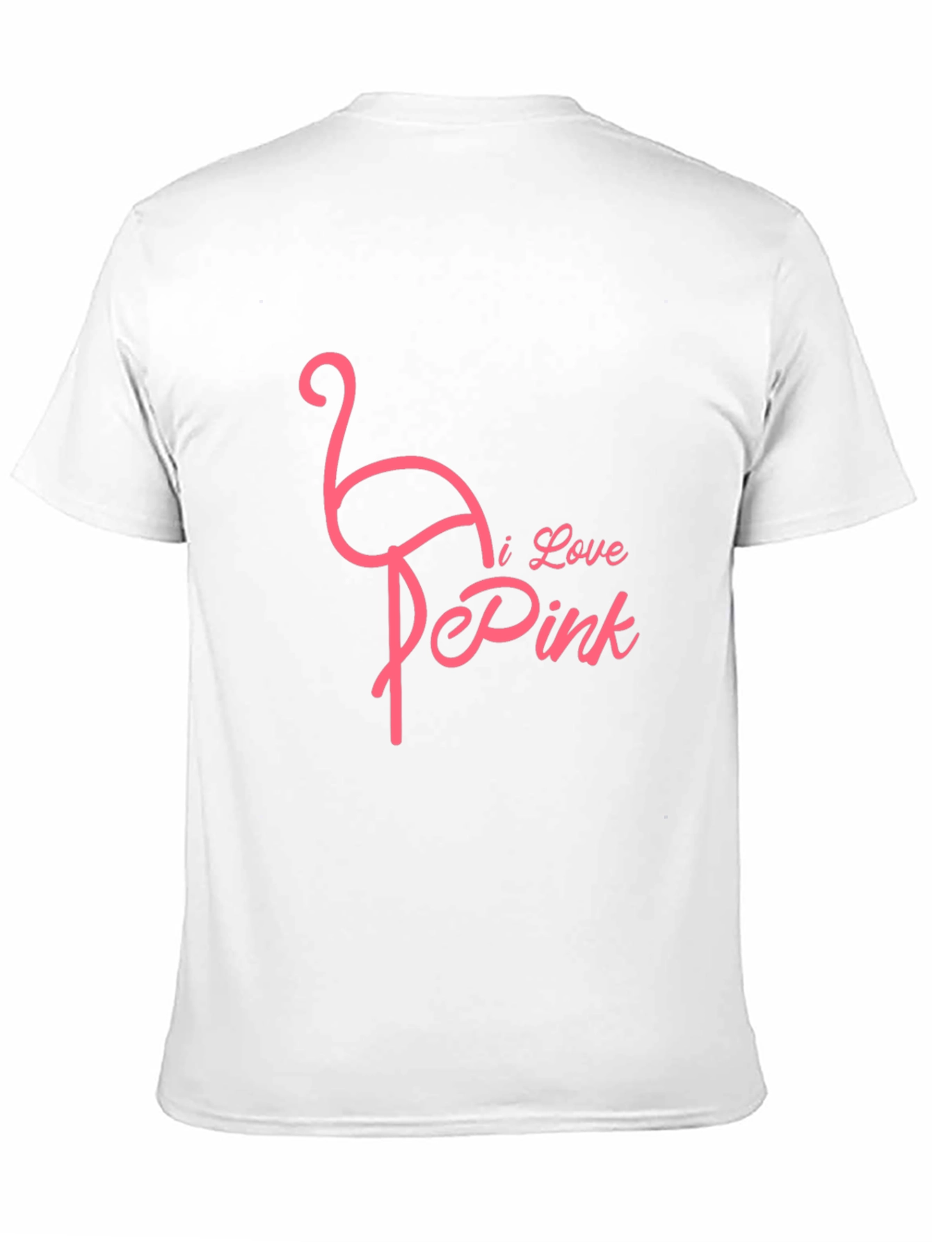 I Love Pink Flamingo Graphic Tee - Black
