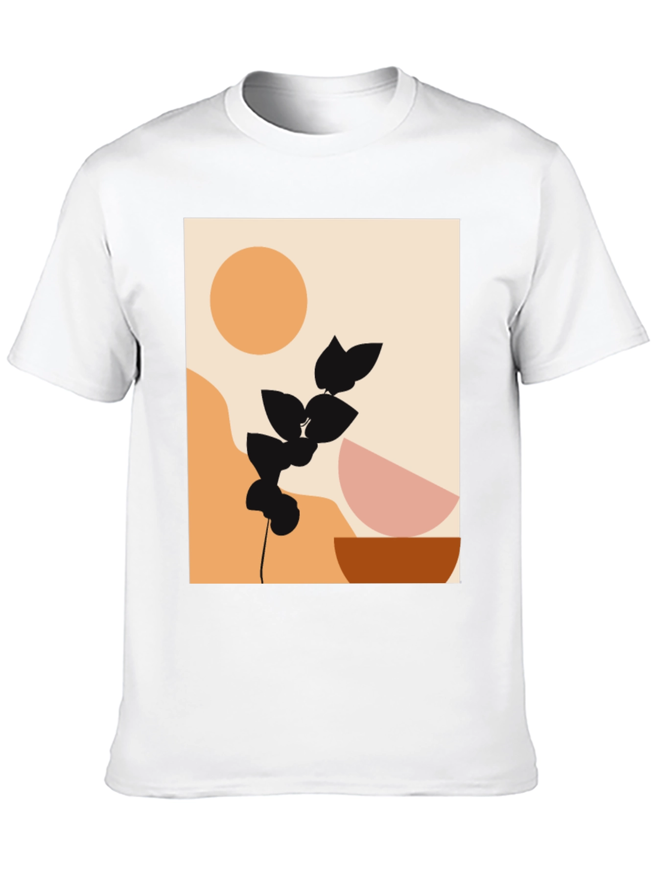 Modern Abstract Graphic Print Black T-Shirt