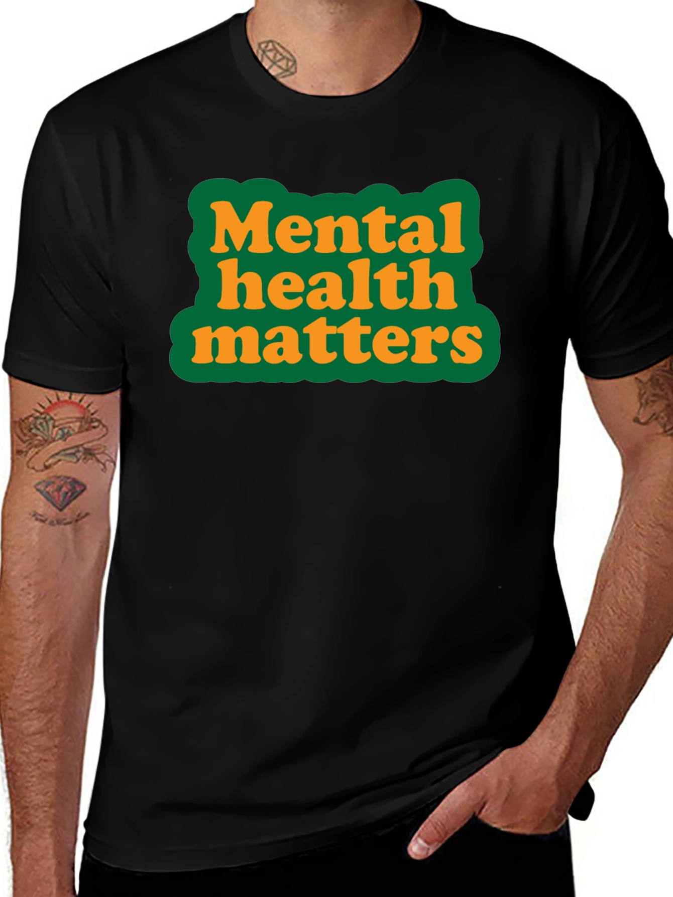 Mental Health Matters Graphic Tee - Black Cotton T-Shirt