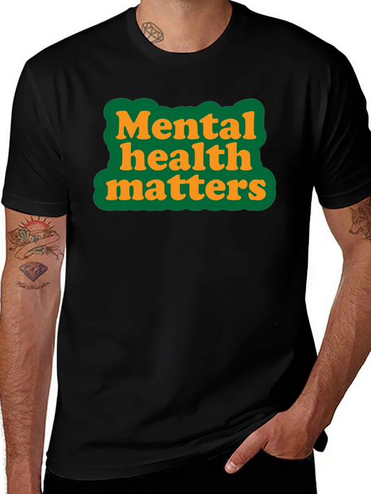 Mental Health Matters Graphic Tee - Black Cotton T-Shirt