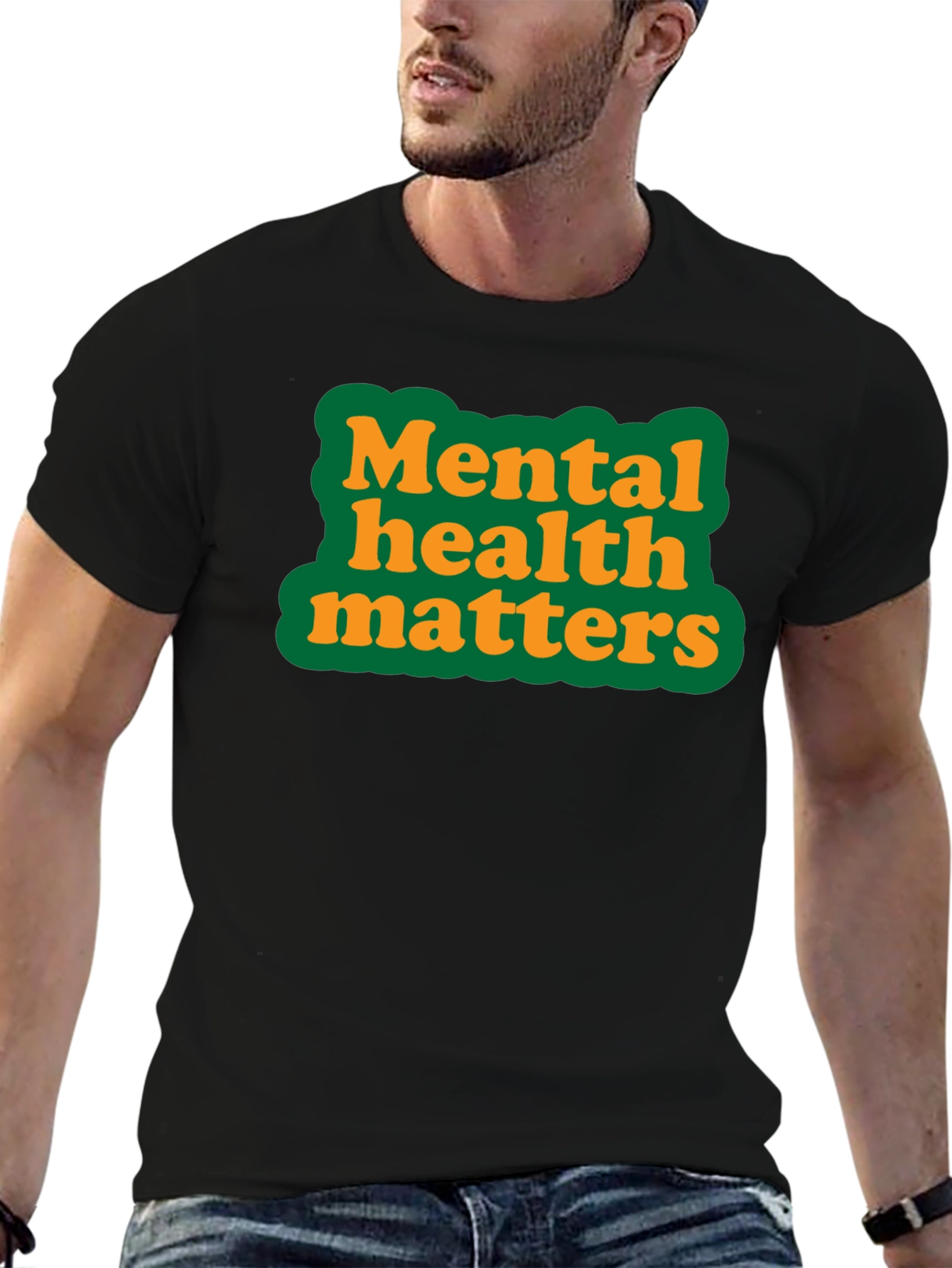 Mental Health Matters Graphic Tee - Black Cotton T-Shirt
