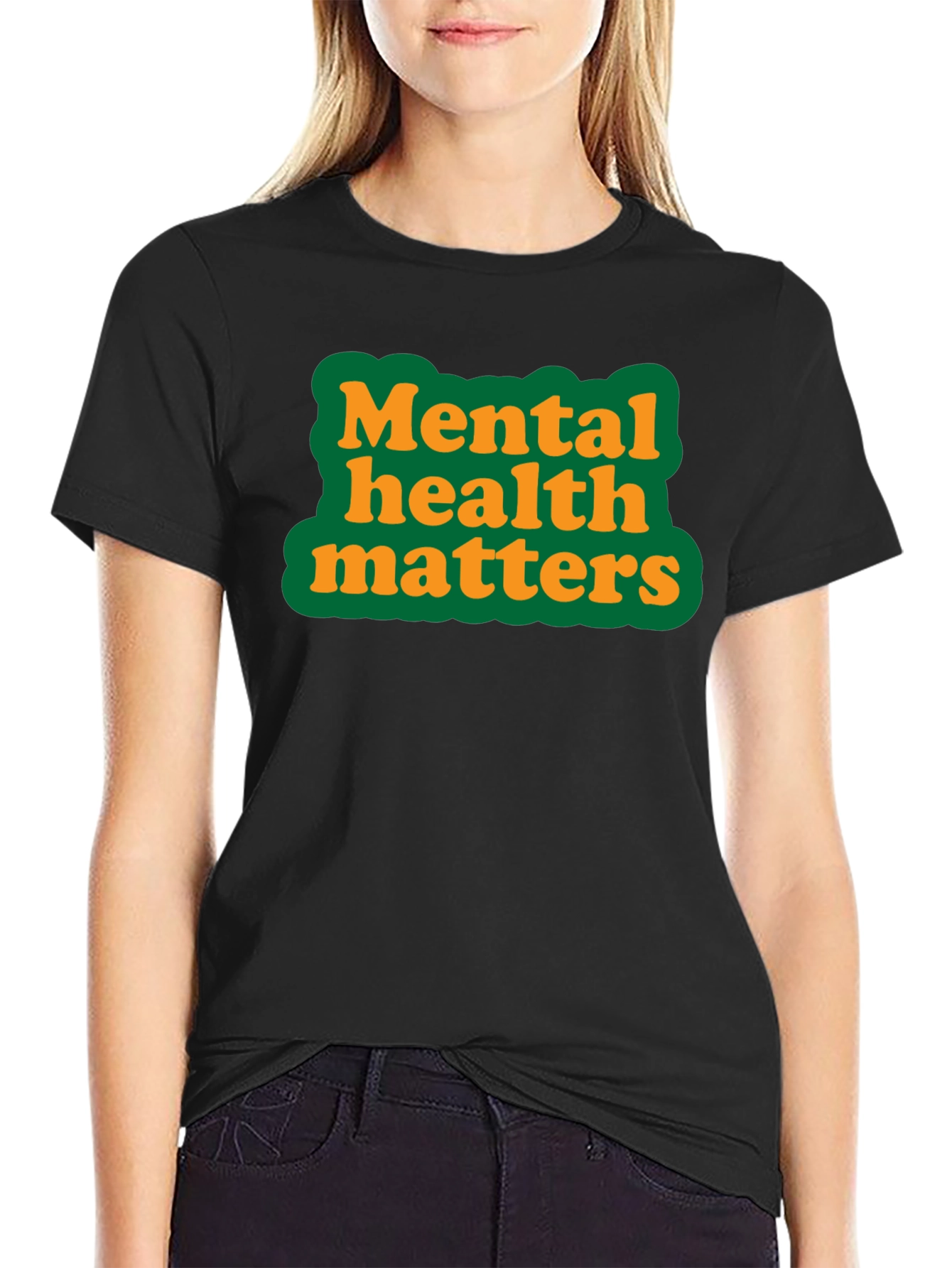 Mental Health Matters Graphic Tee - Black Cotton T-Shirt
