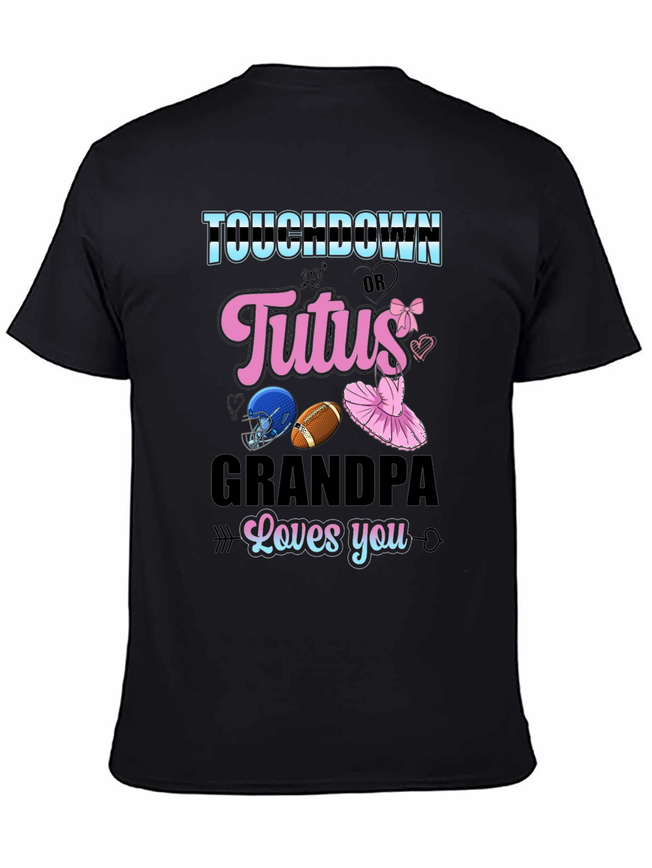 Touchdown or Tutus Grandpa T-Shirt - Gender Reveal