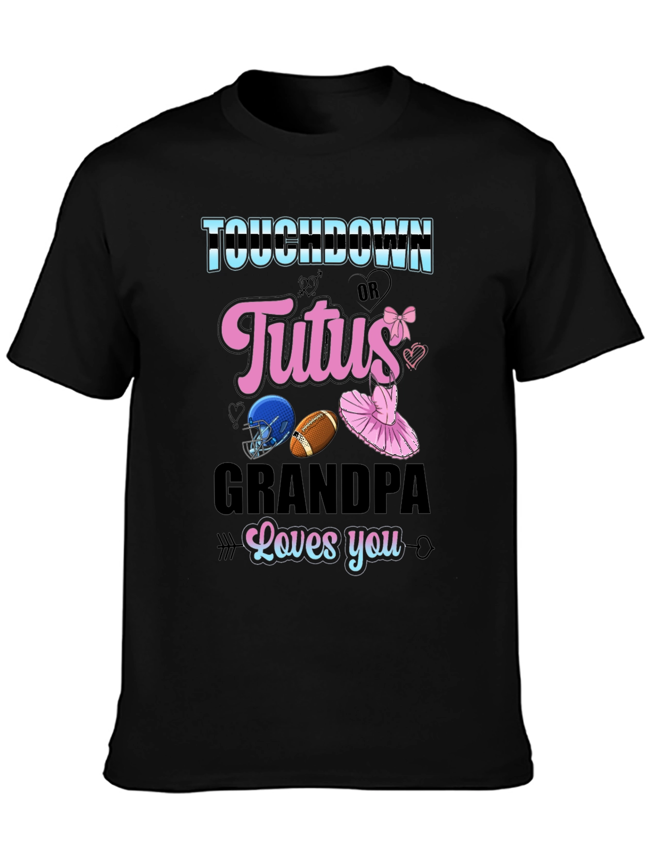 Touchdown or Tutus Grandpa T-Shirt - Gender Reveal