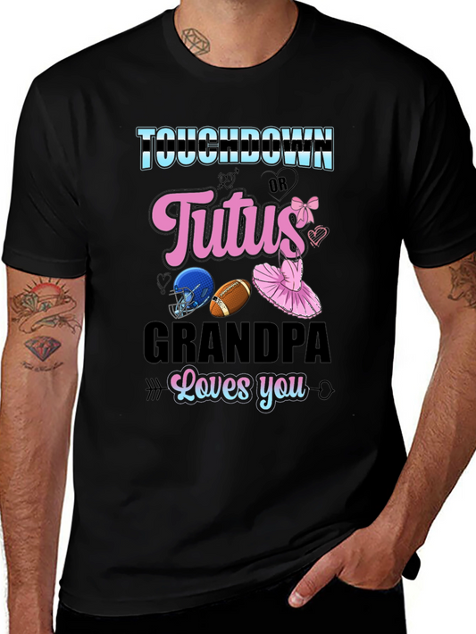 Touchdown or Tutus Grandpa T-Shirt - Gender Reveal