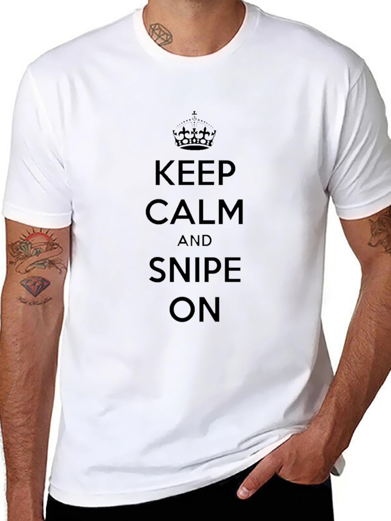 Keep Calm and Snipe On Black T-Shirt