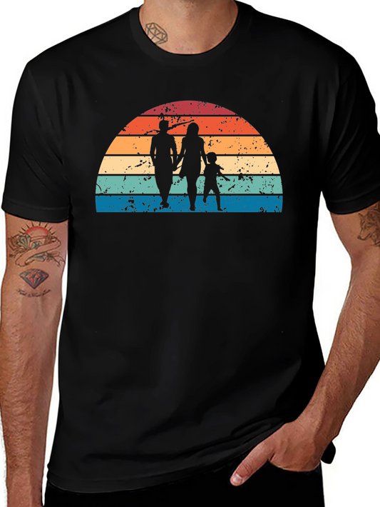 Retro Family Silhouette Graphic Tee