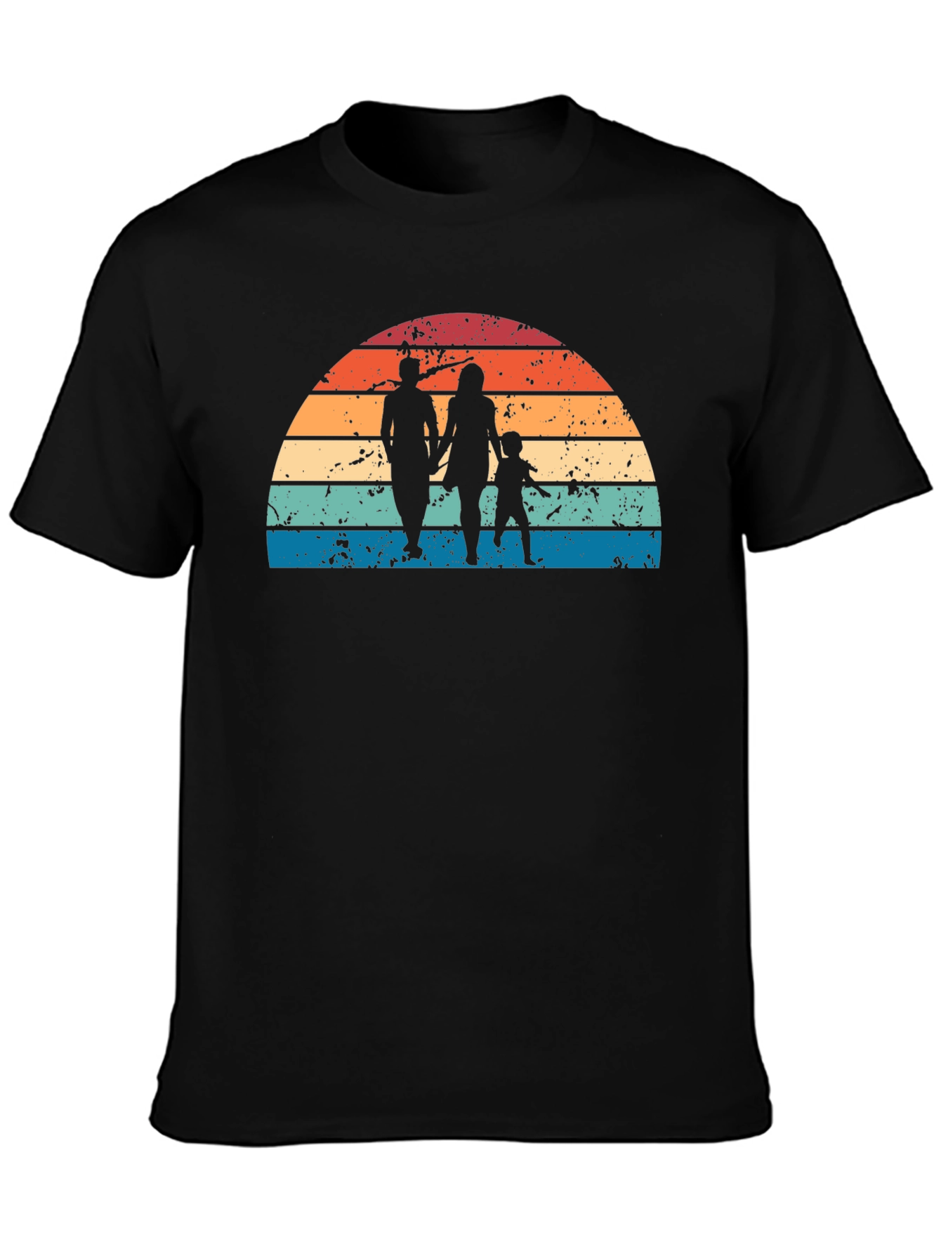 Retro Family Silhouette Graphic Tee