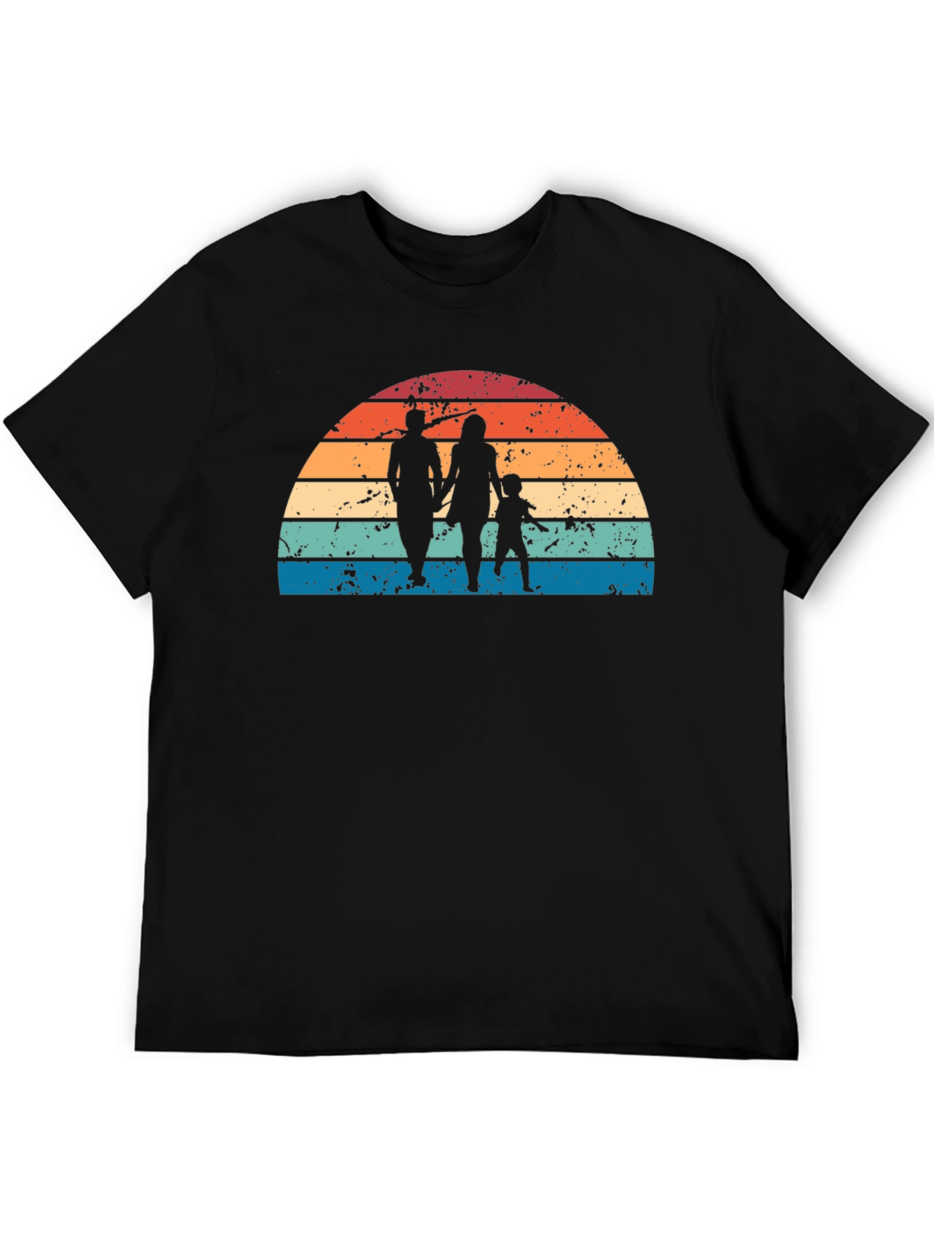 Retro Family Silhouette Graphic Tee