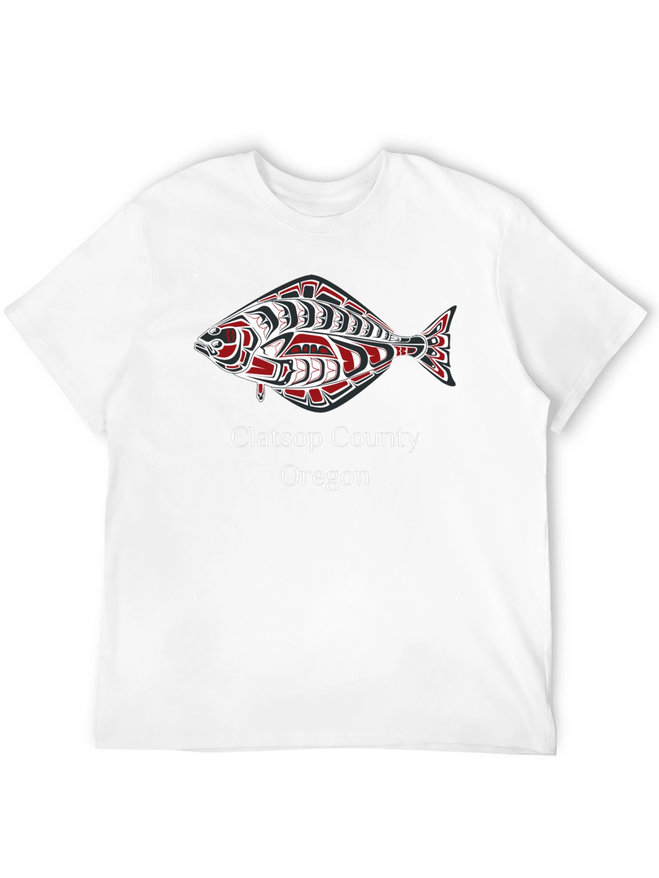 Clatsop County Oregon Fish Graphic Tee - Black