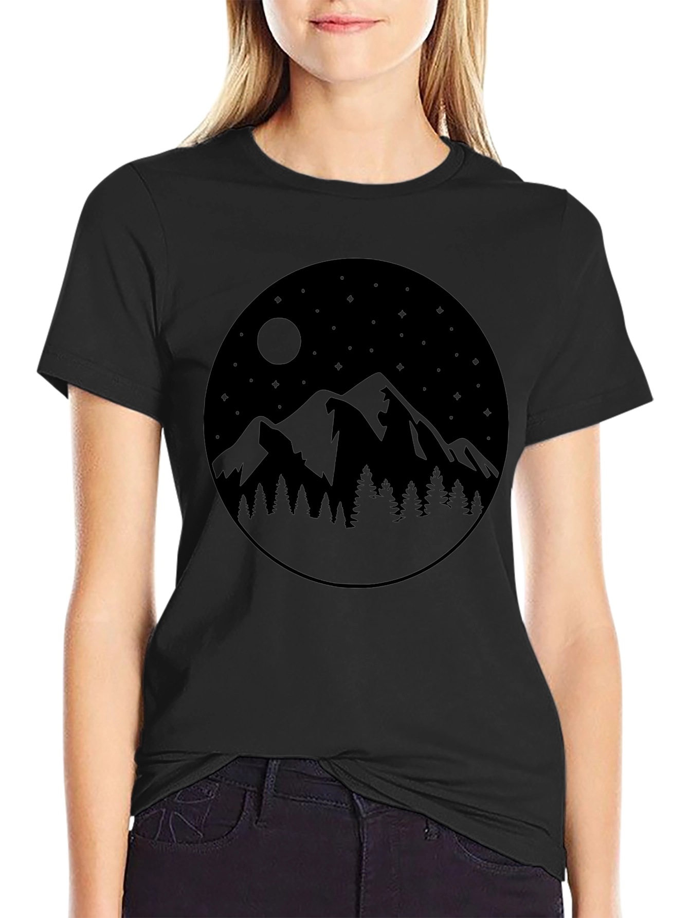 Mountainscape Graphic Tee - Black