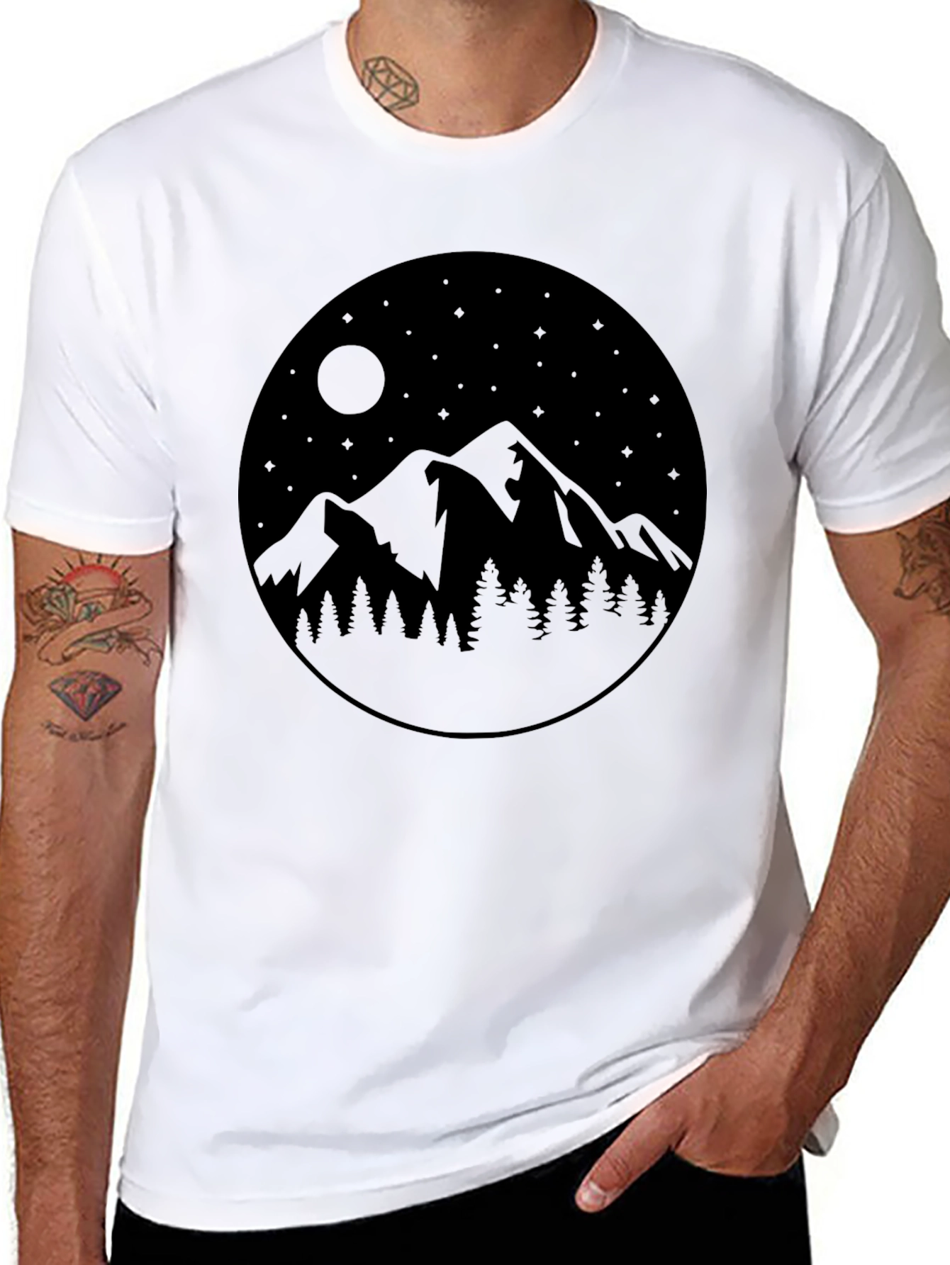 Mountainscape Graphic Tee - Black