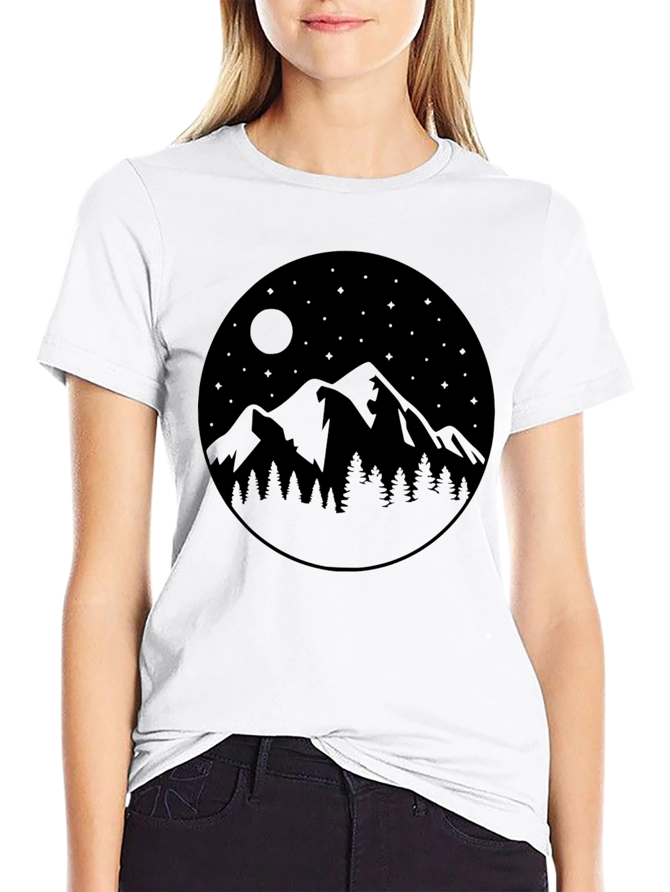 Mountainscape Graphic Tee - Black