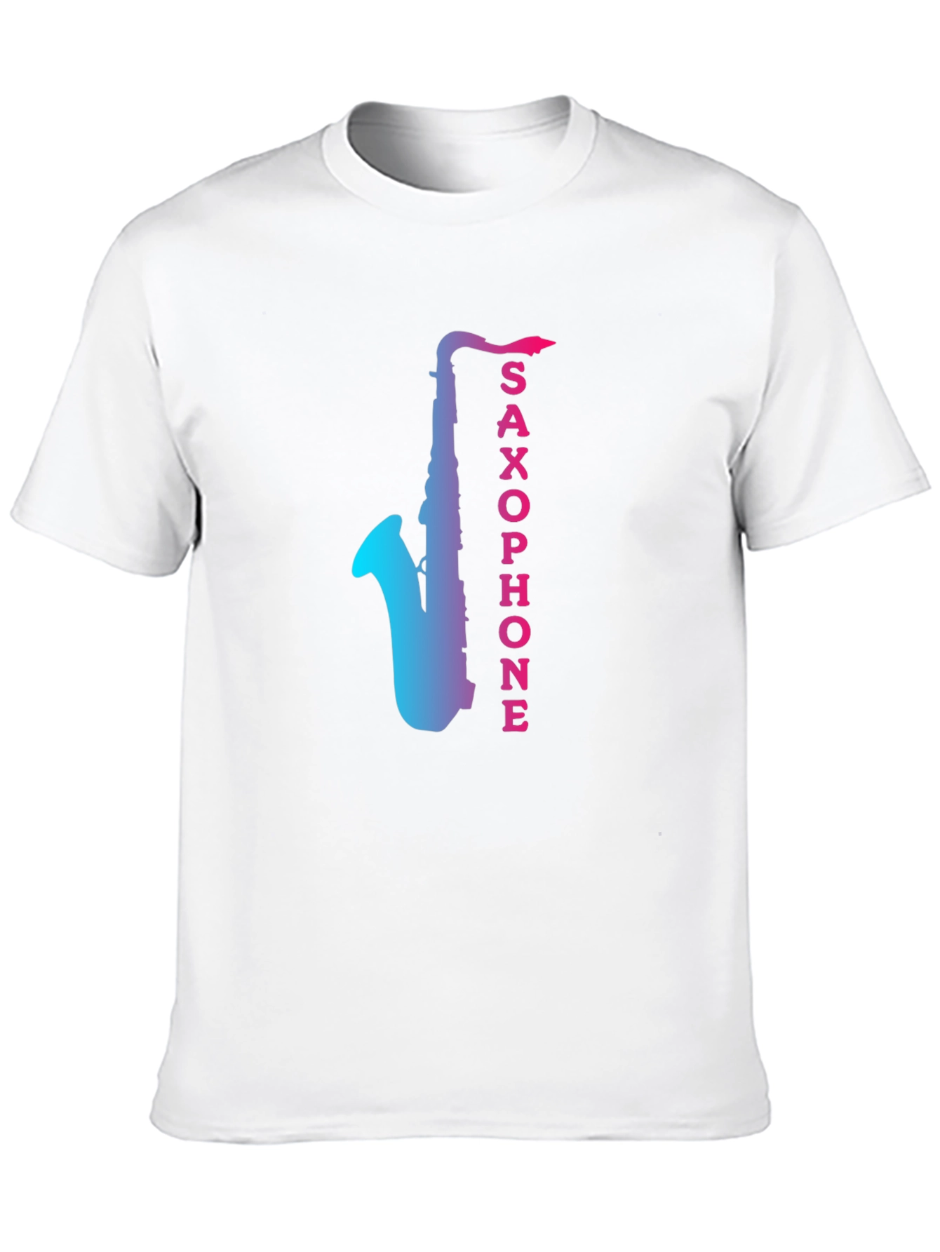 Saxophone Gradient Graphic Mens Black T-Shirt