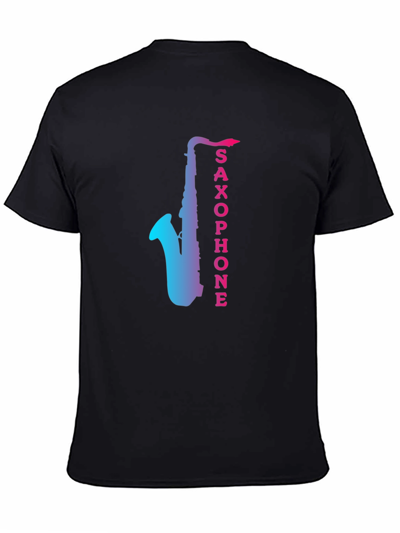 Saxophone Gradient Graphic Mens Black T-Shirt