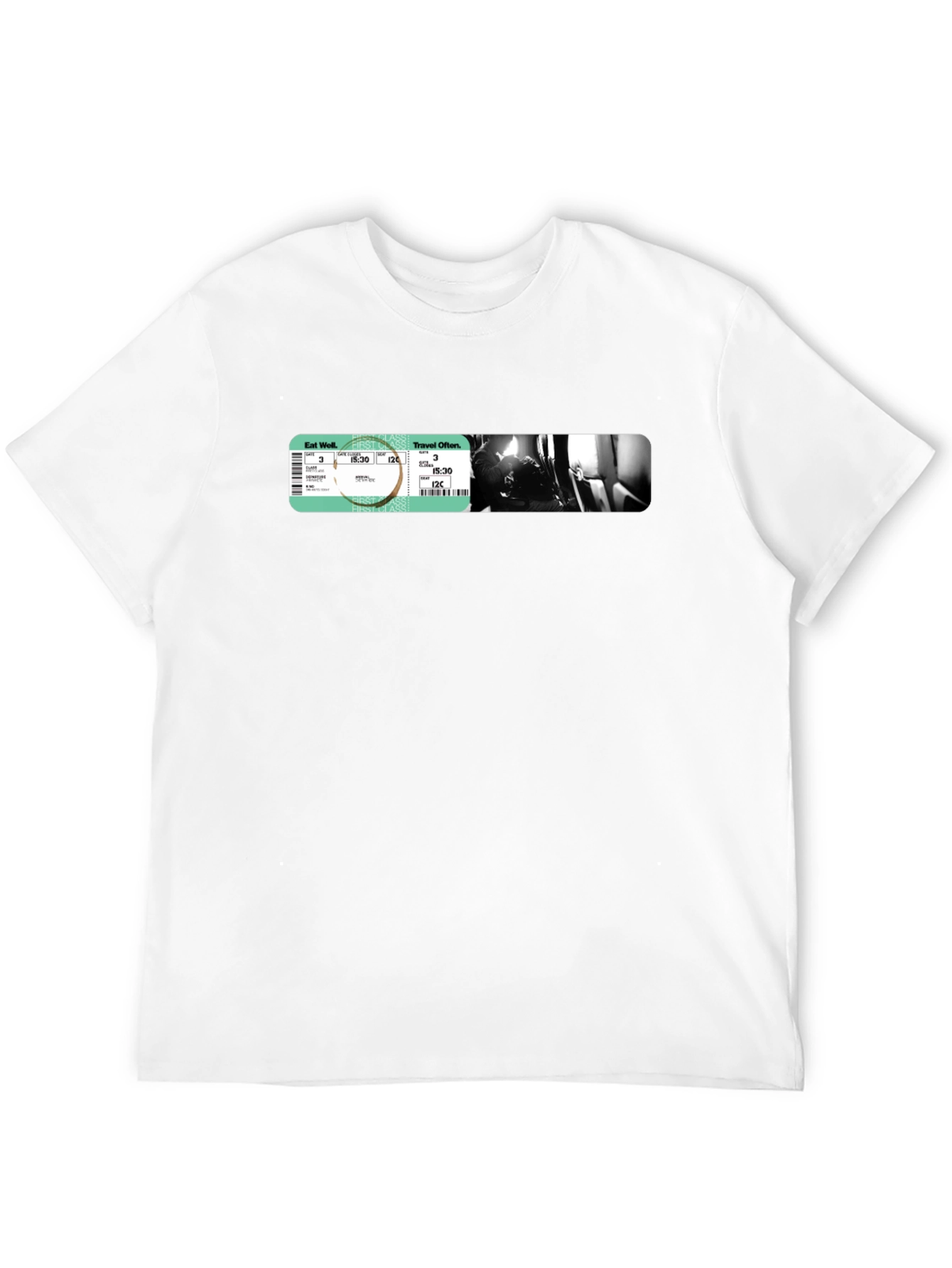 Black Travel Ticket Graphic T-Shirt