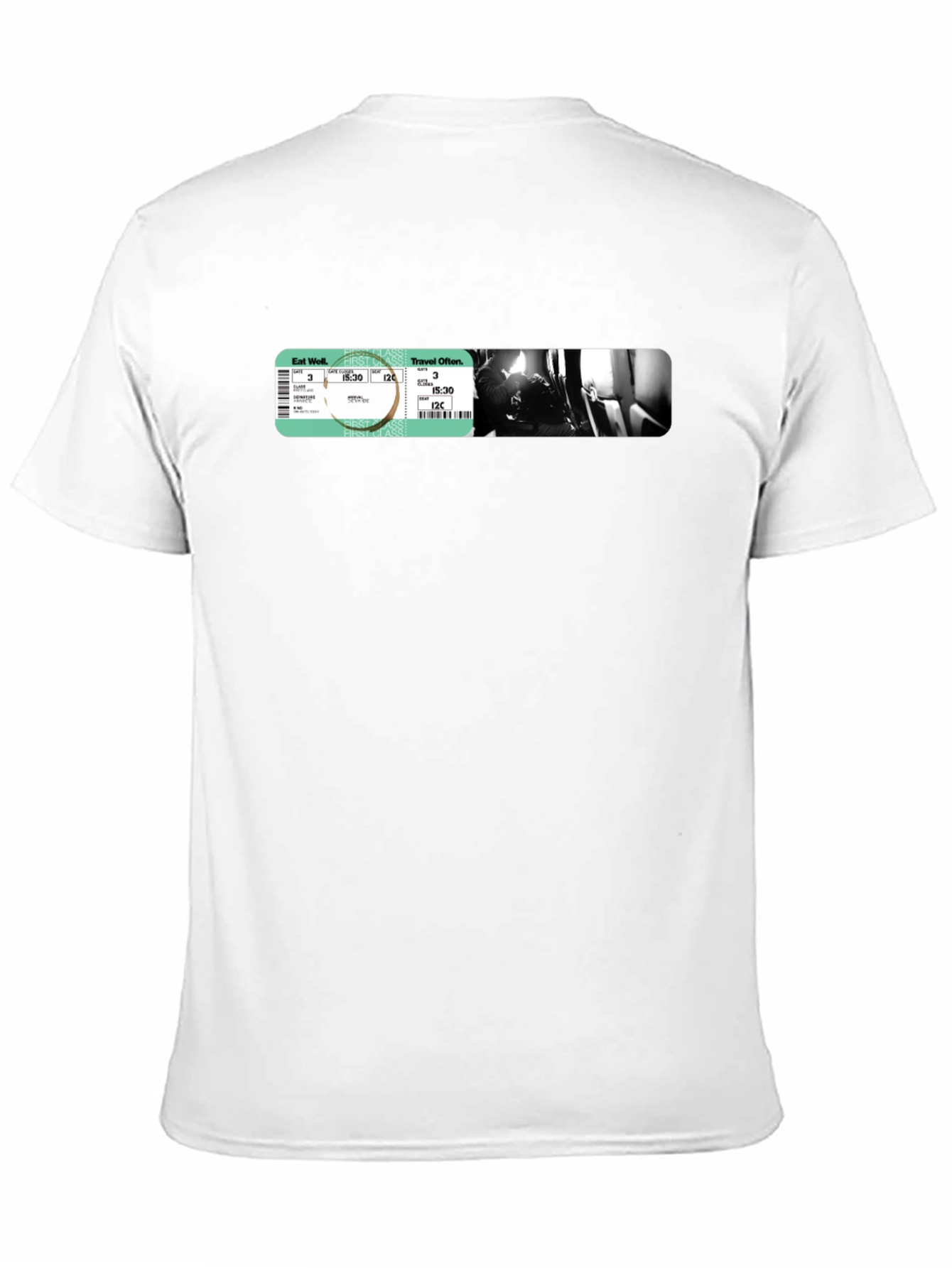 Black Travel Ticket Graphic T-Shirt