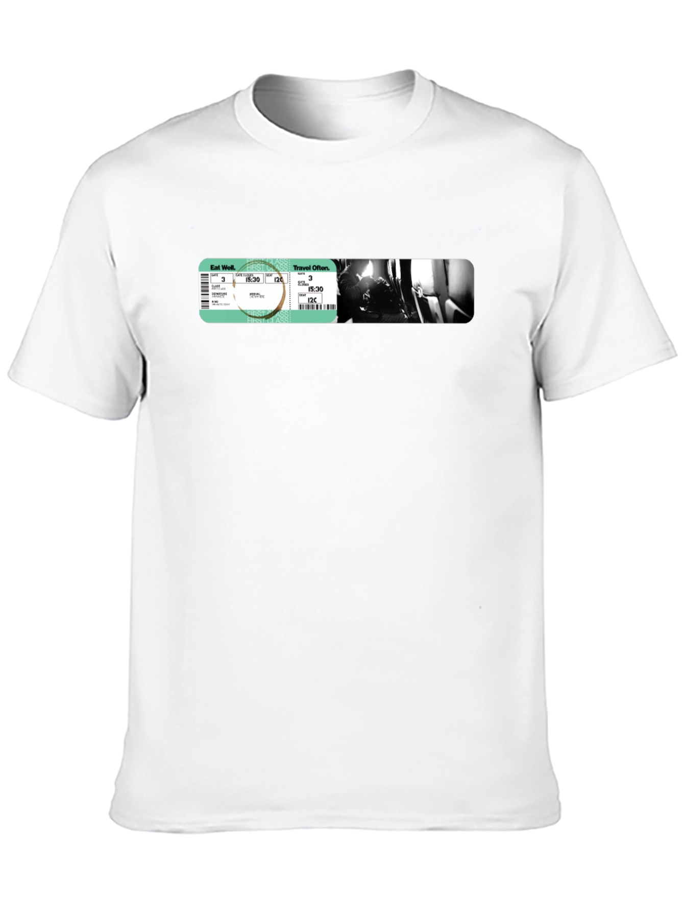 Black Travel Ticket Graphic T-Shirt