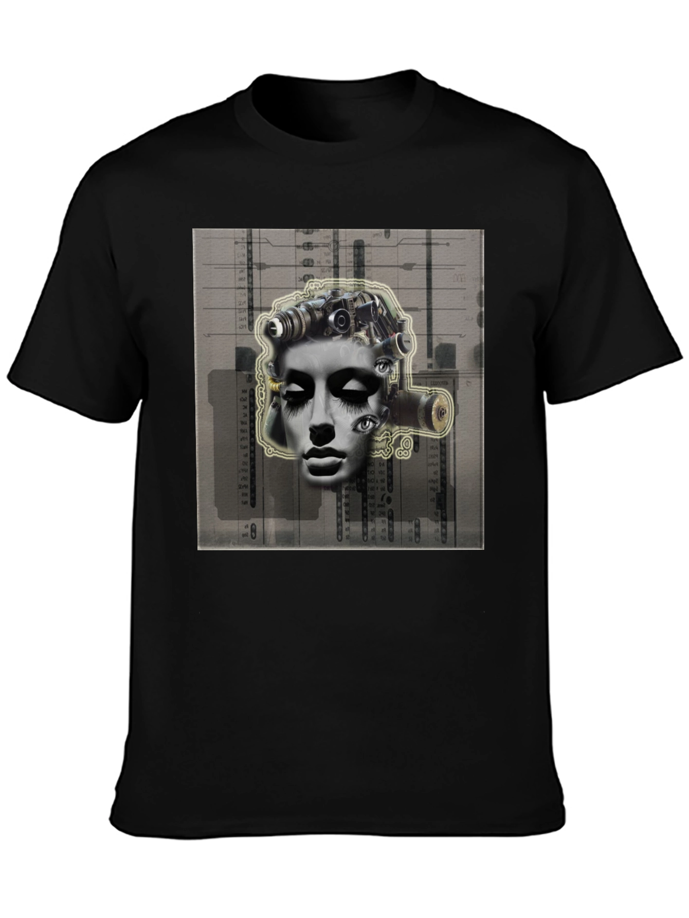 Surreal Face Graphic Tee - Unique Art Print