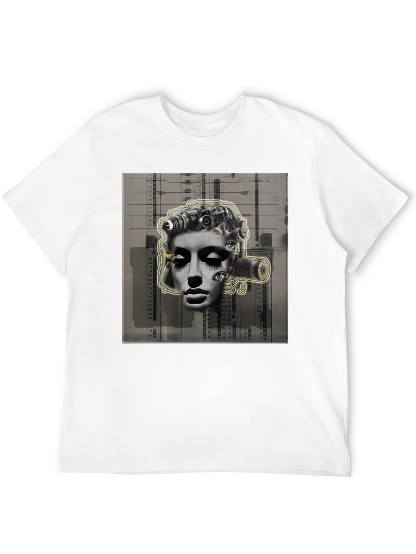 Surreal Face Graphic Tee - Unique Art Print