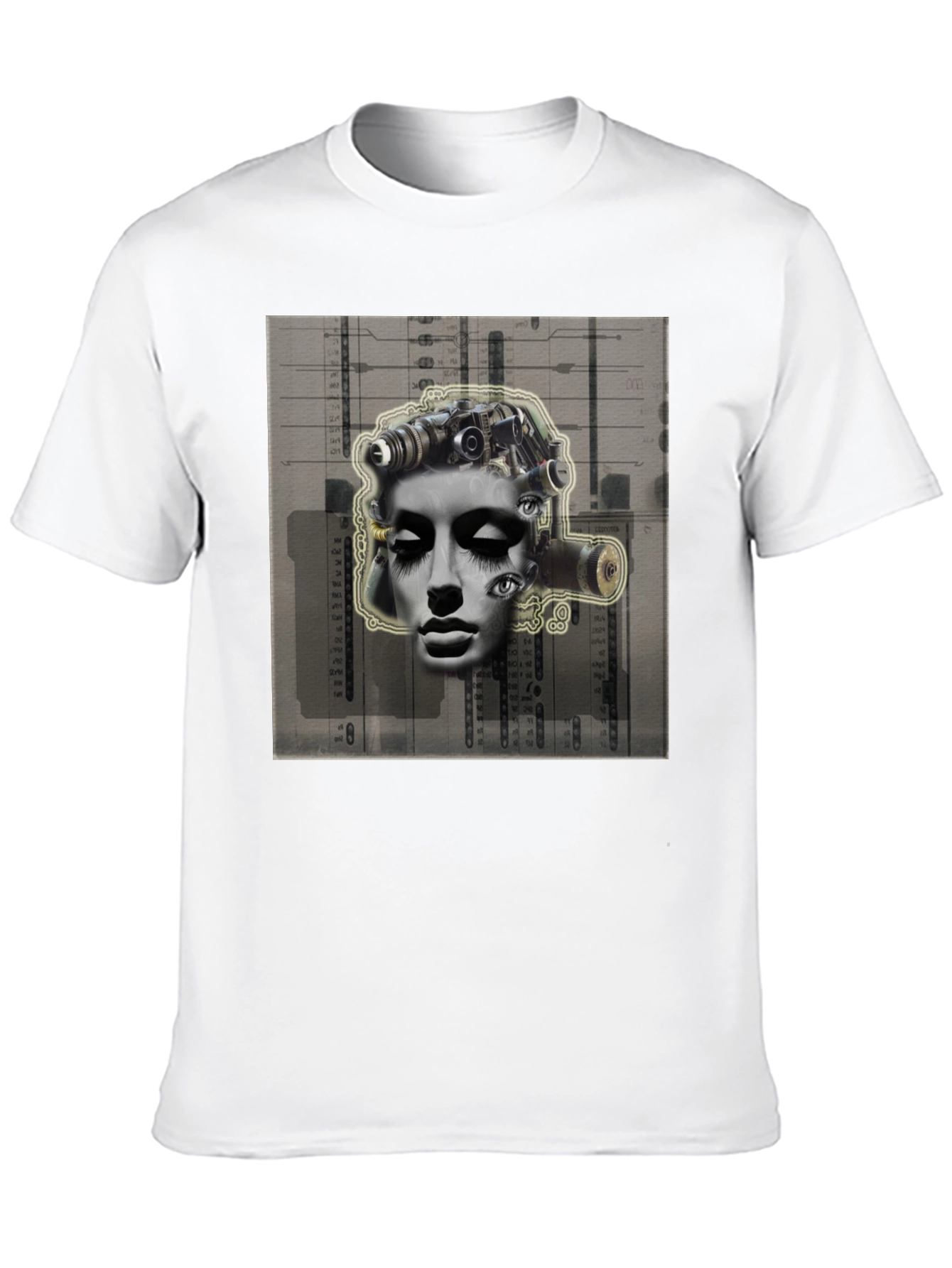 Surreal Face Graphic Tee - Unique Art Print