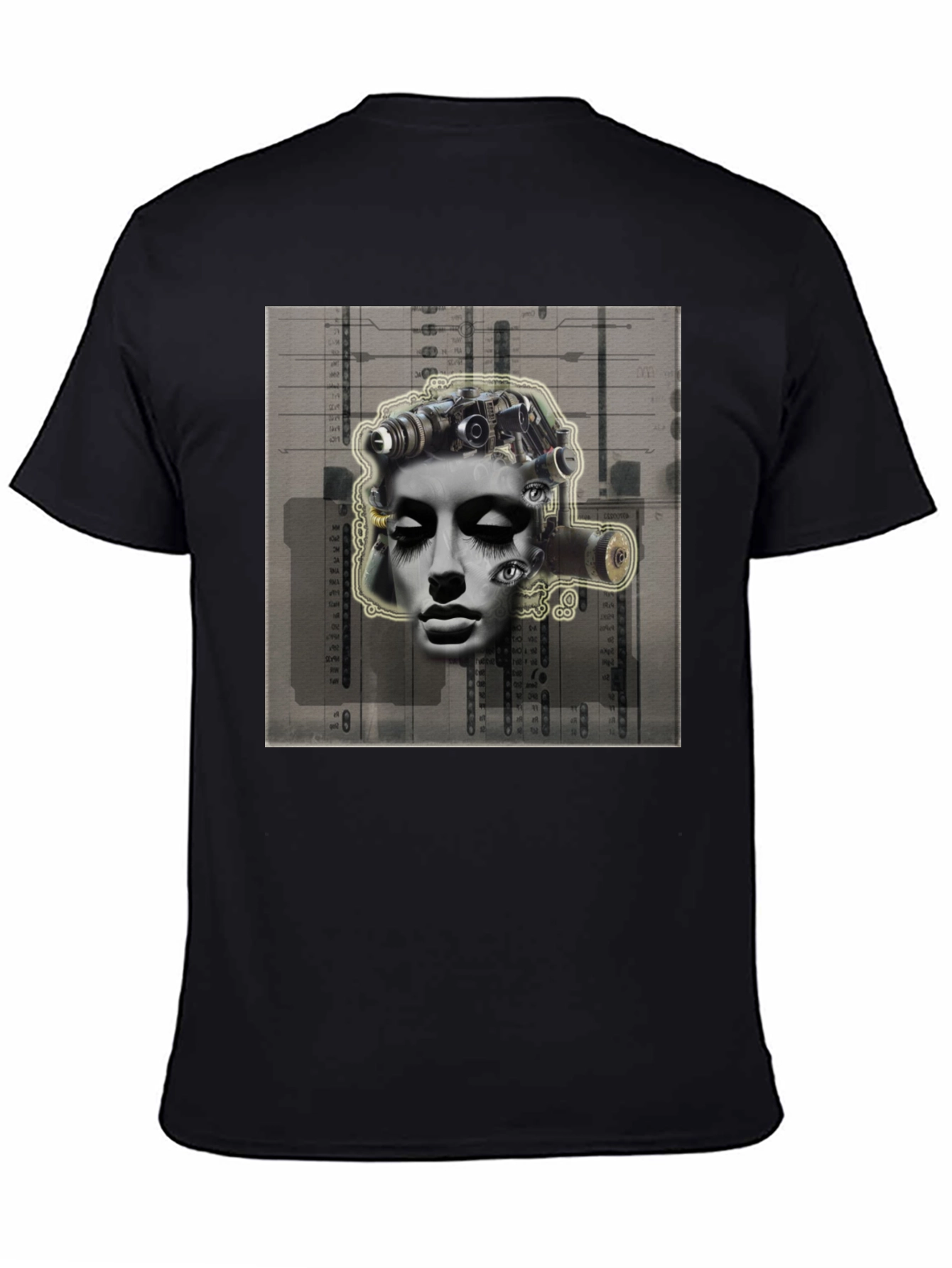 Surreal Face Graphic Tee - Unique Art Print