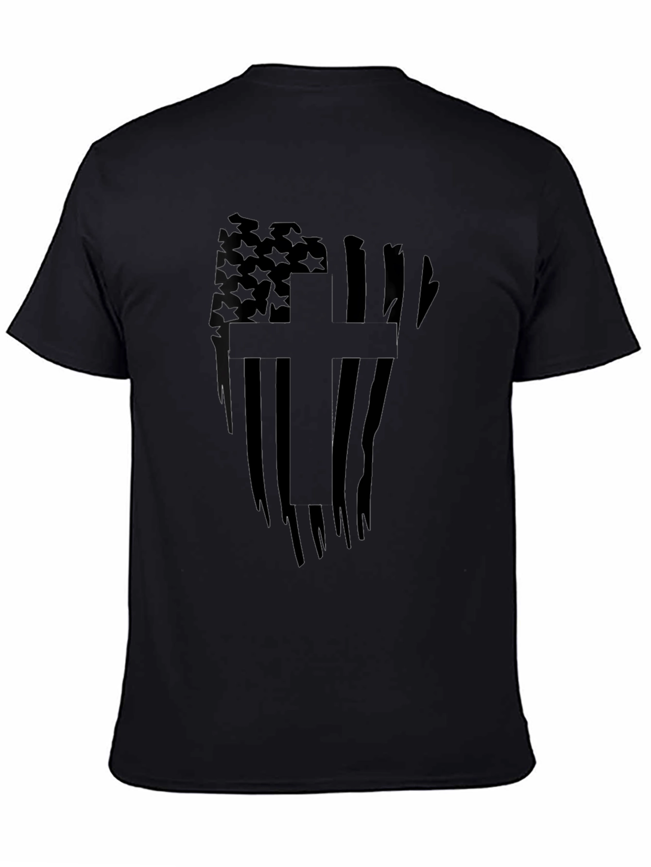 Distressed American Flag Cross Graphic Tee