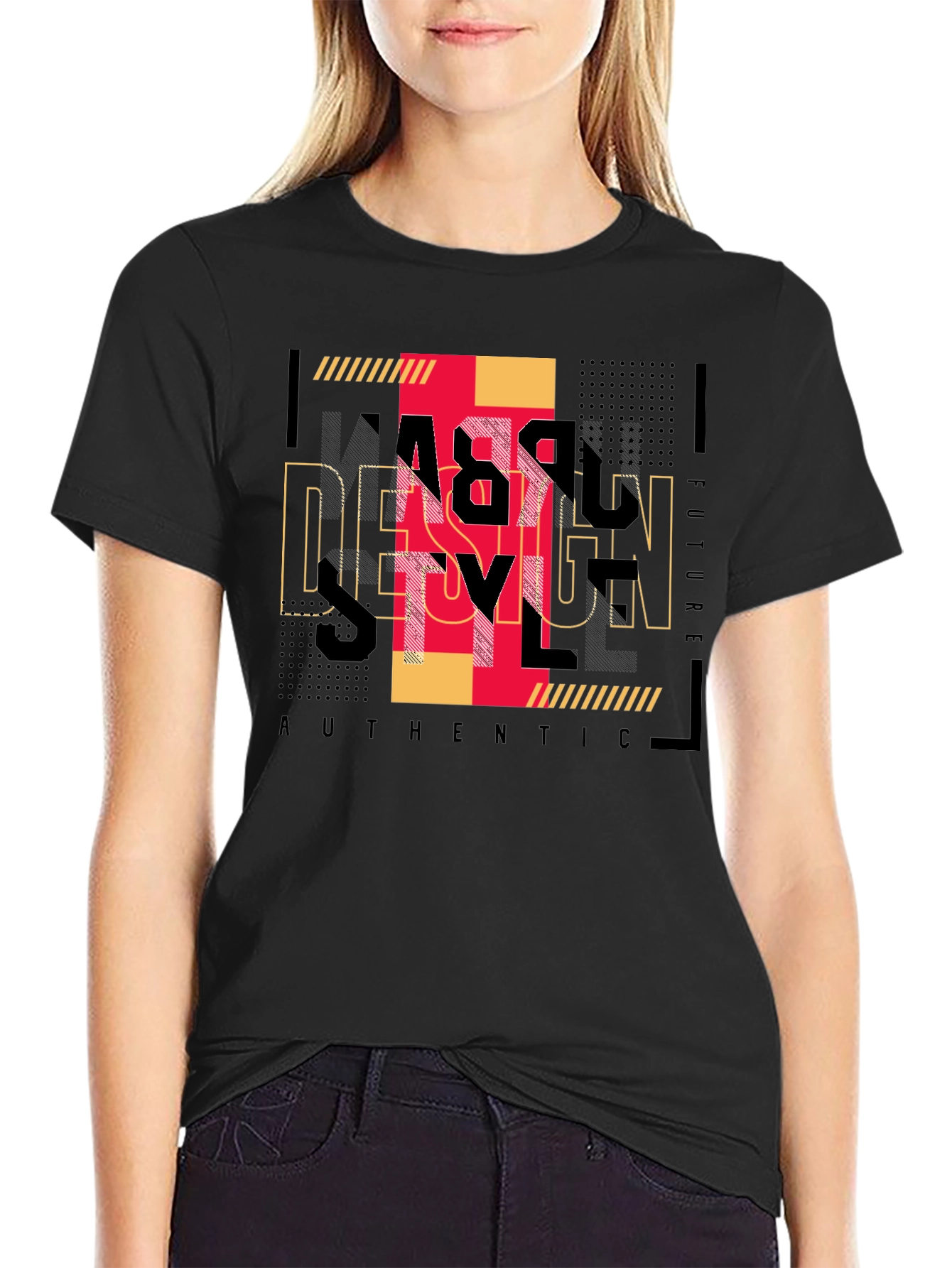Urban Graphic Print Black T-Shirt