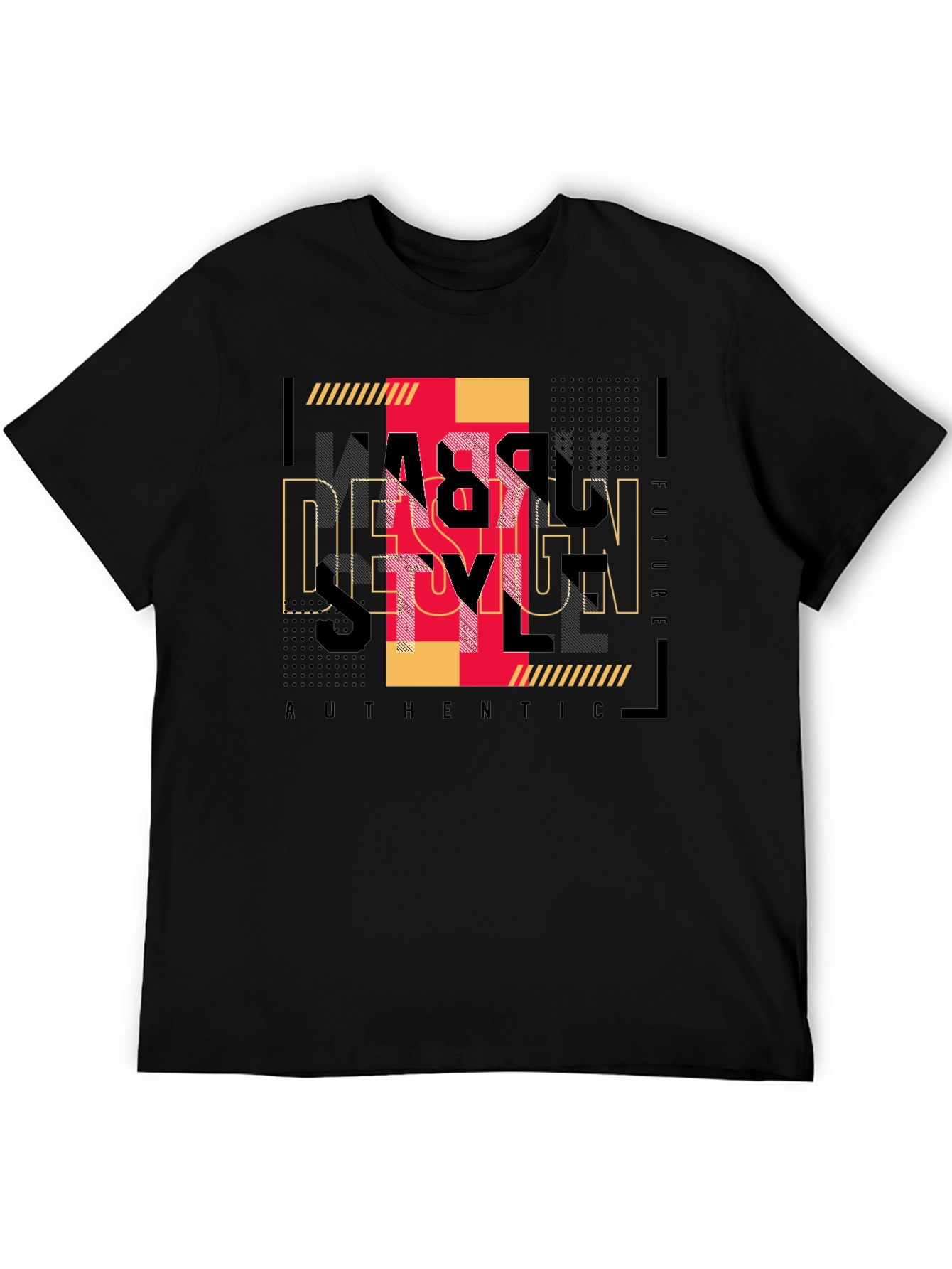 Urban Graphic Print Black T-Shirt