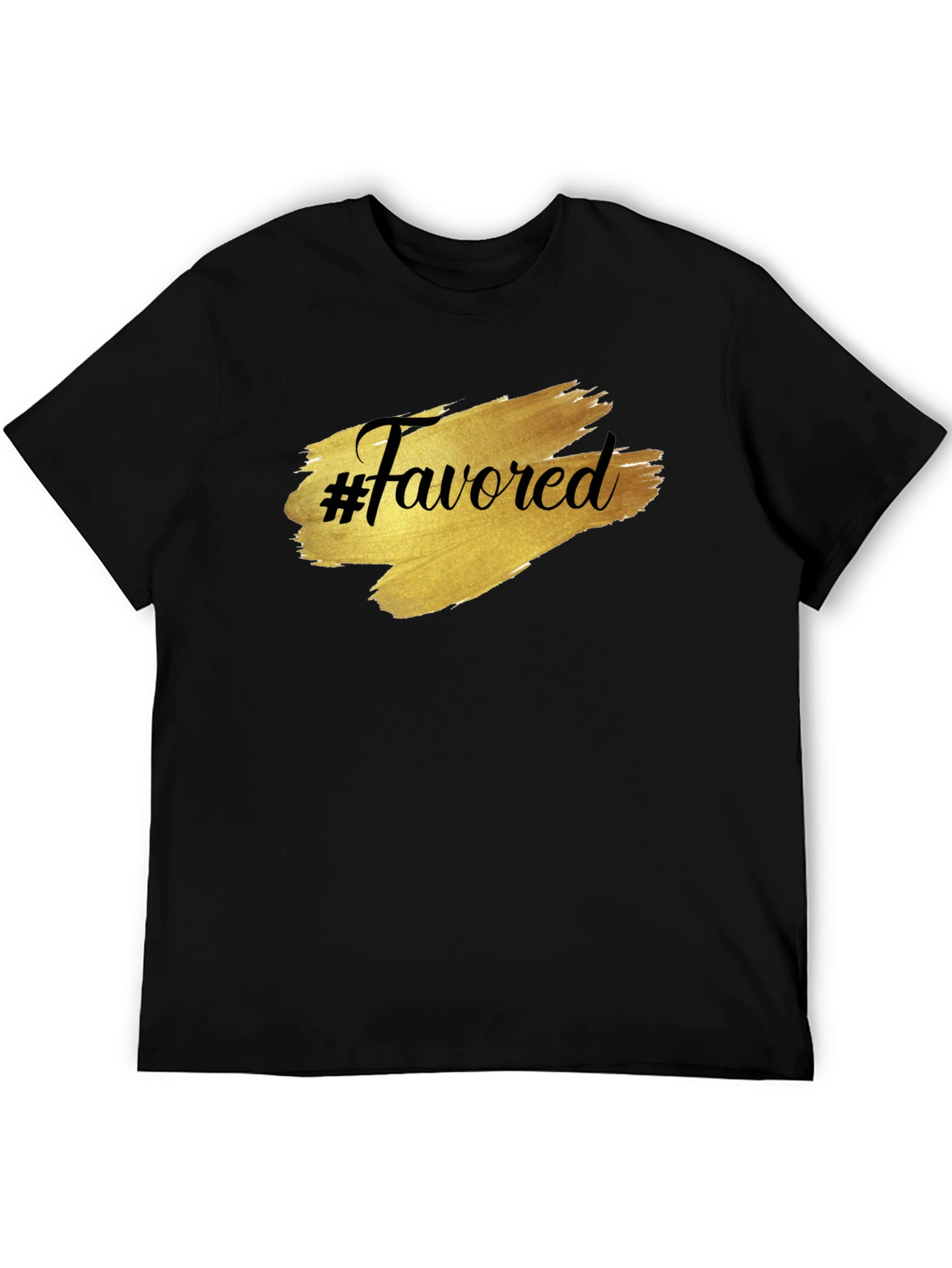 #Favored Graphic T-Shirt - Stylish Black Tee