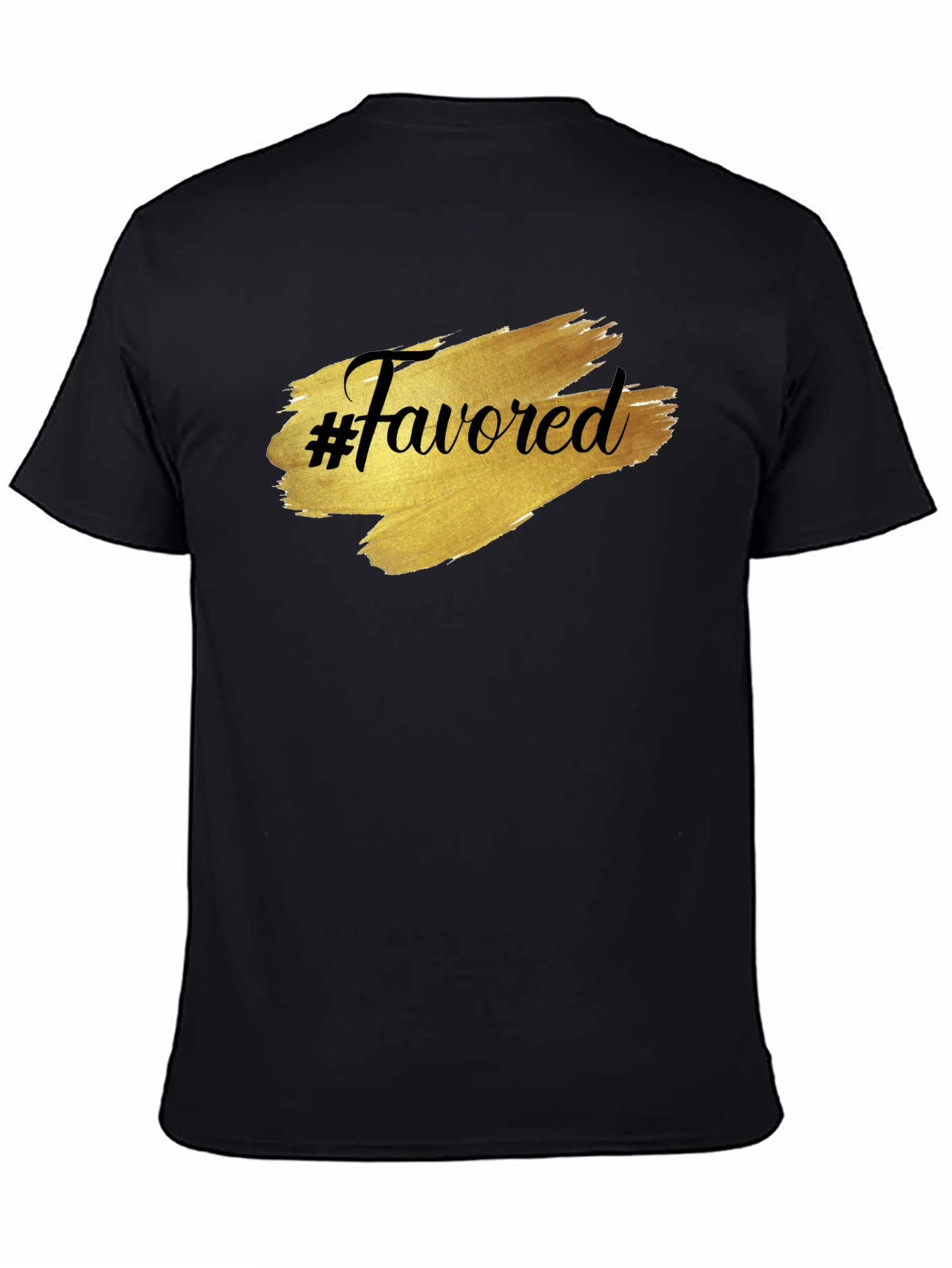 #Favored Graphic T-Shirt - Stylish Black Tee