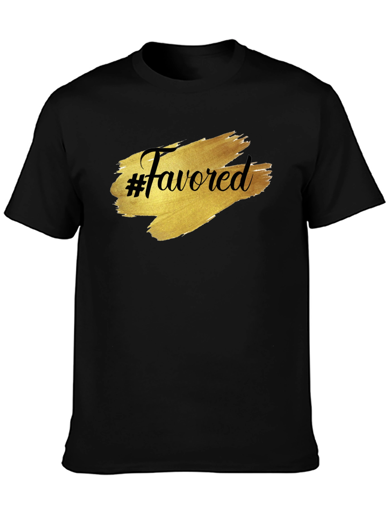 #Favored Graphic T-Shirt - Stylish Black Tee