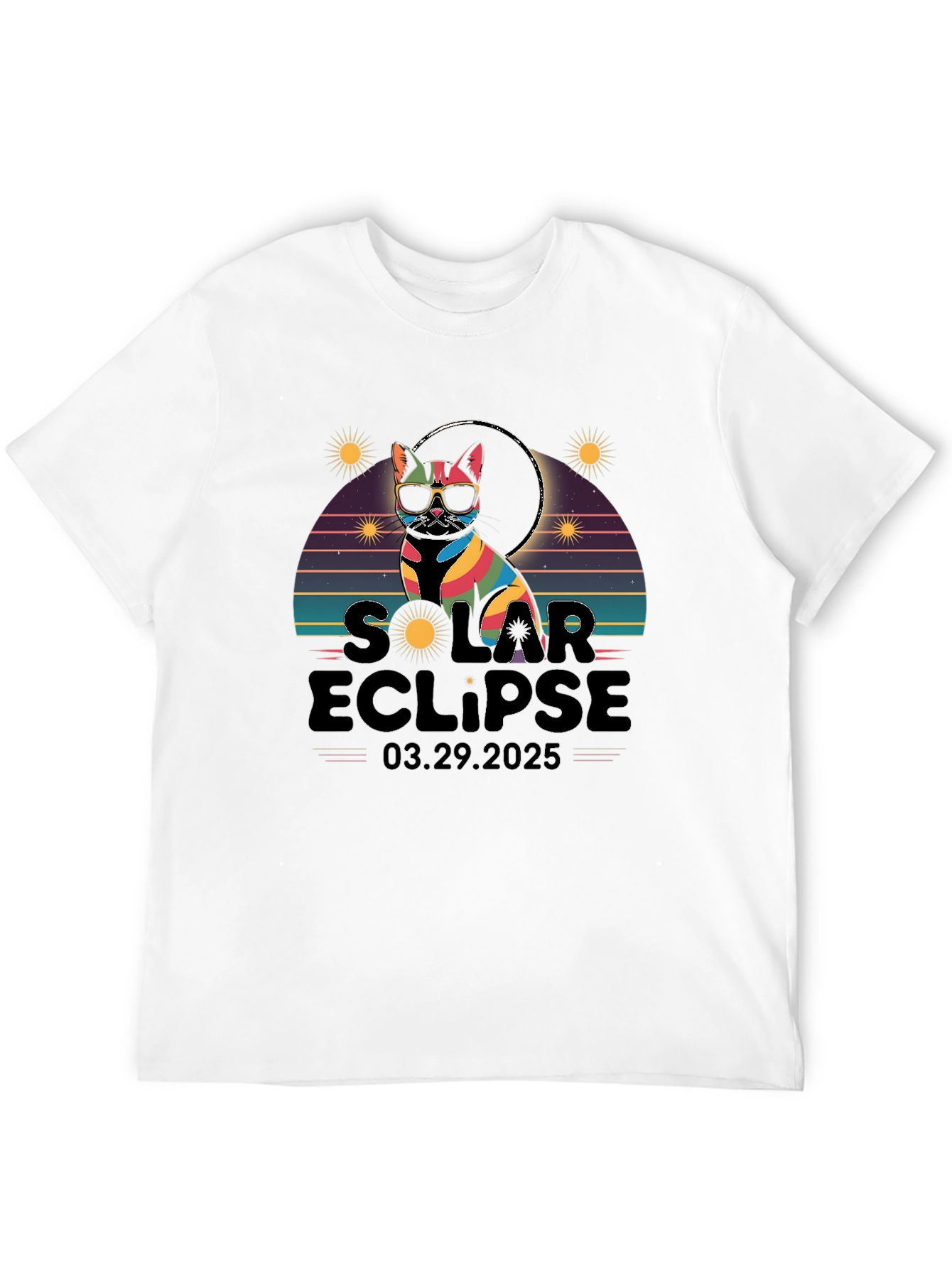 Solar Eclipse Cat T-Shirt - March 29 2025