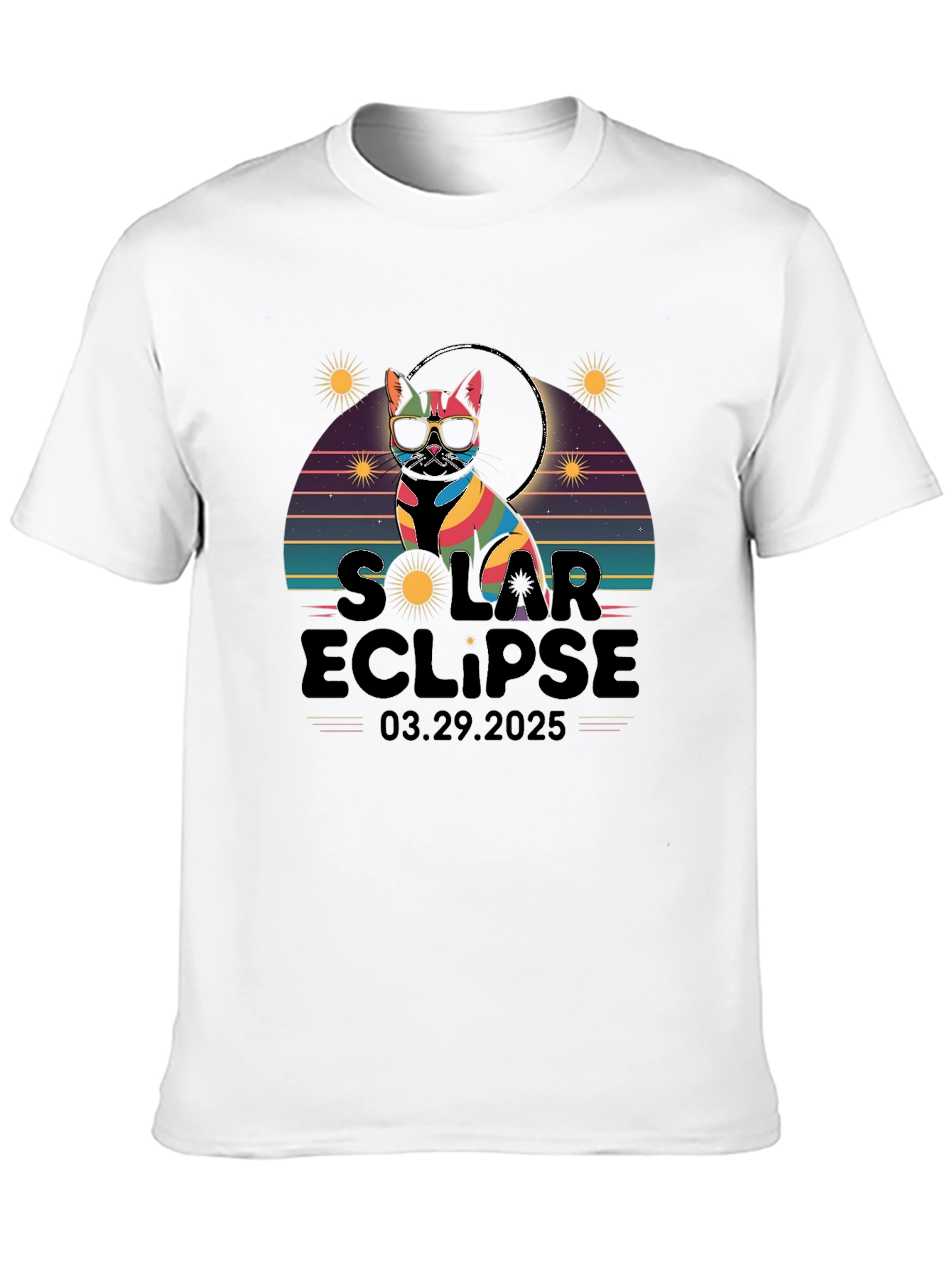 Solar Eclipse Cat T-Shirt - March 29 2025