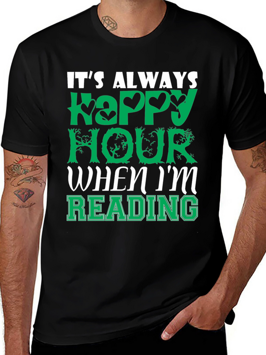 Happy Hour Reading T-Shirt - Book Lover Tee