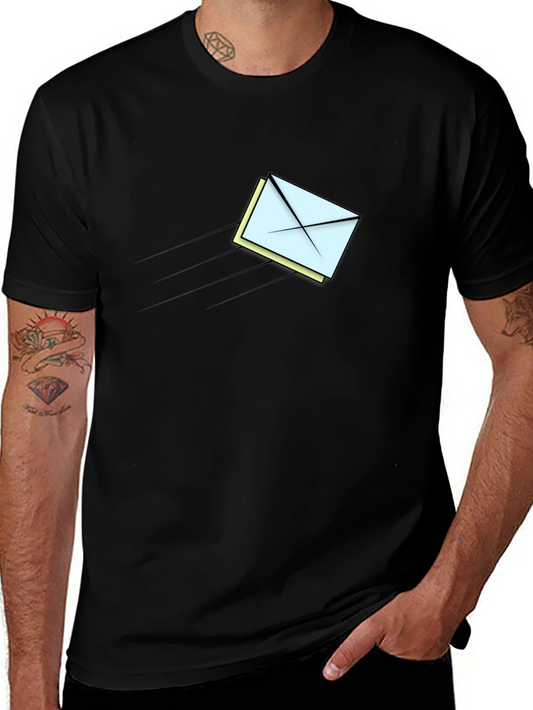 Mens Graphic T-Shirt - Flying Envelope Design