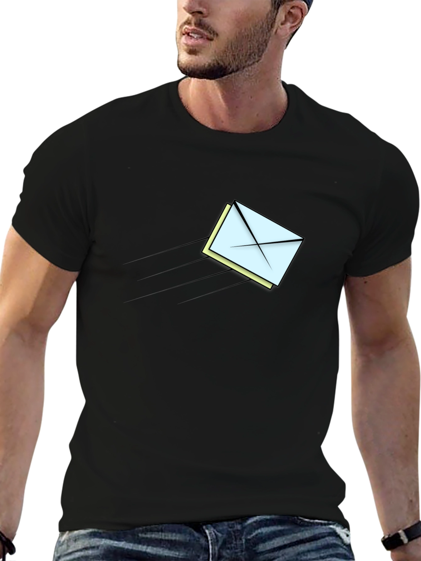 Mens Graphic T-Shirt - Flying Envelope Design