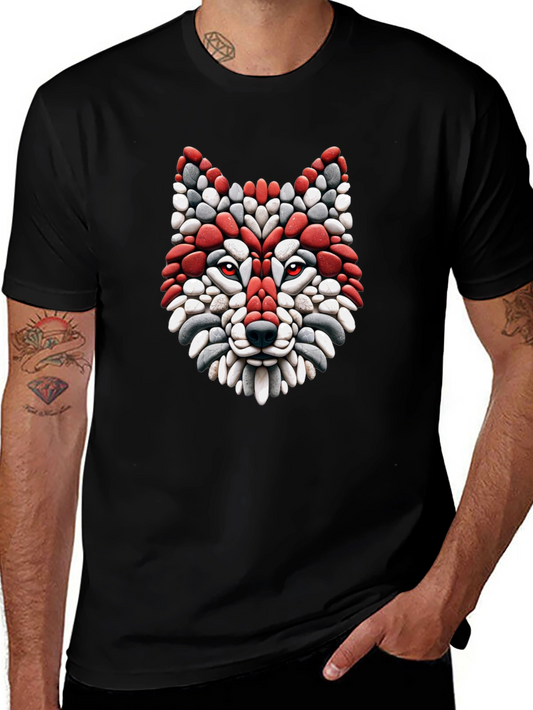 Red Wolf Stone Mosaic T-Shirt