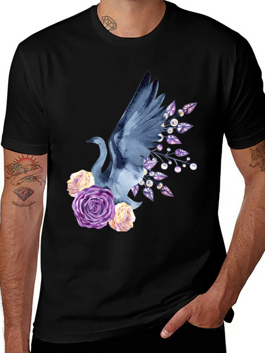 Swan & Floral Graphic Tee