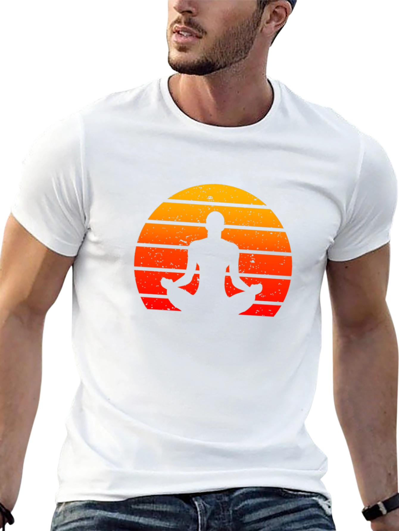 Yoga Silhouette Sunset Graphic T-Shirt