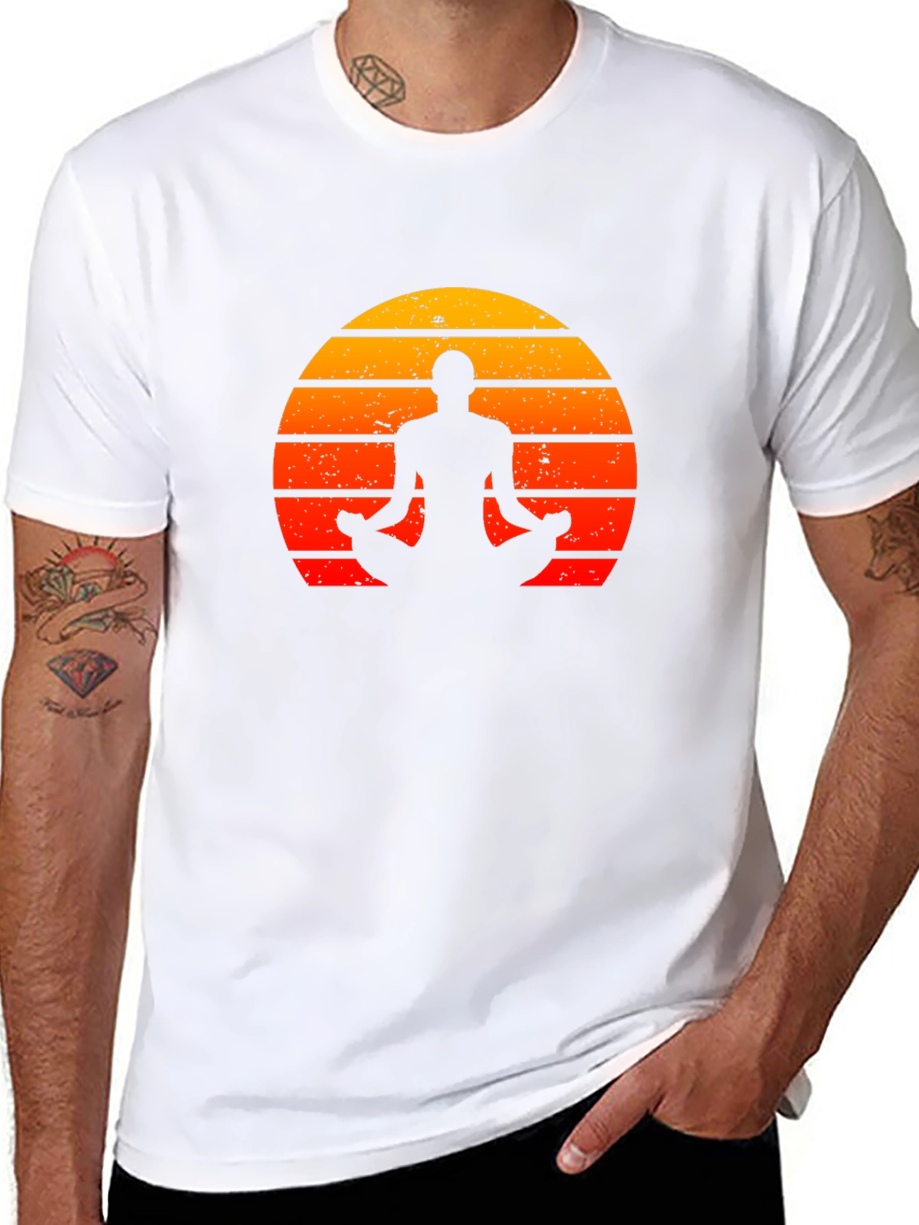 Yoga Silhouette Sunset Graphic T-Shirt