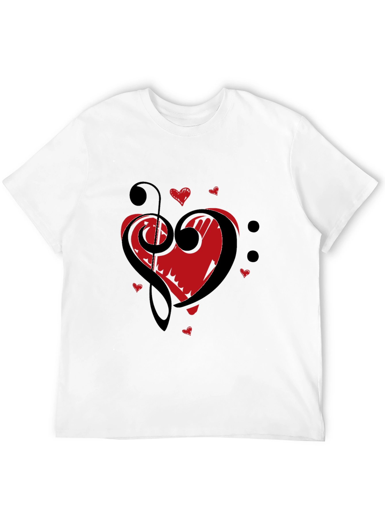 Music Heart T-Shirt - Graphic Print Tee