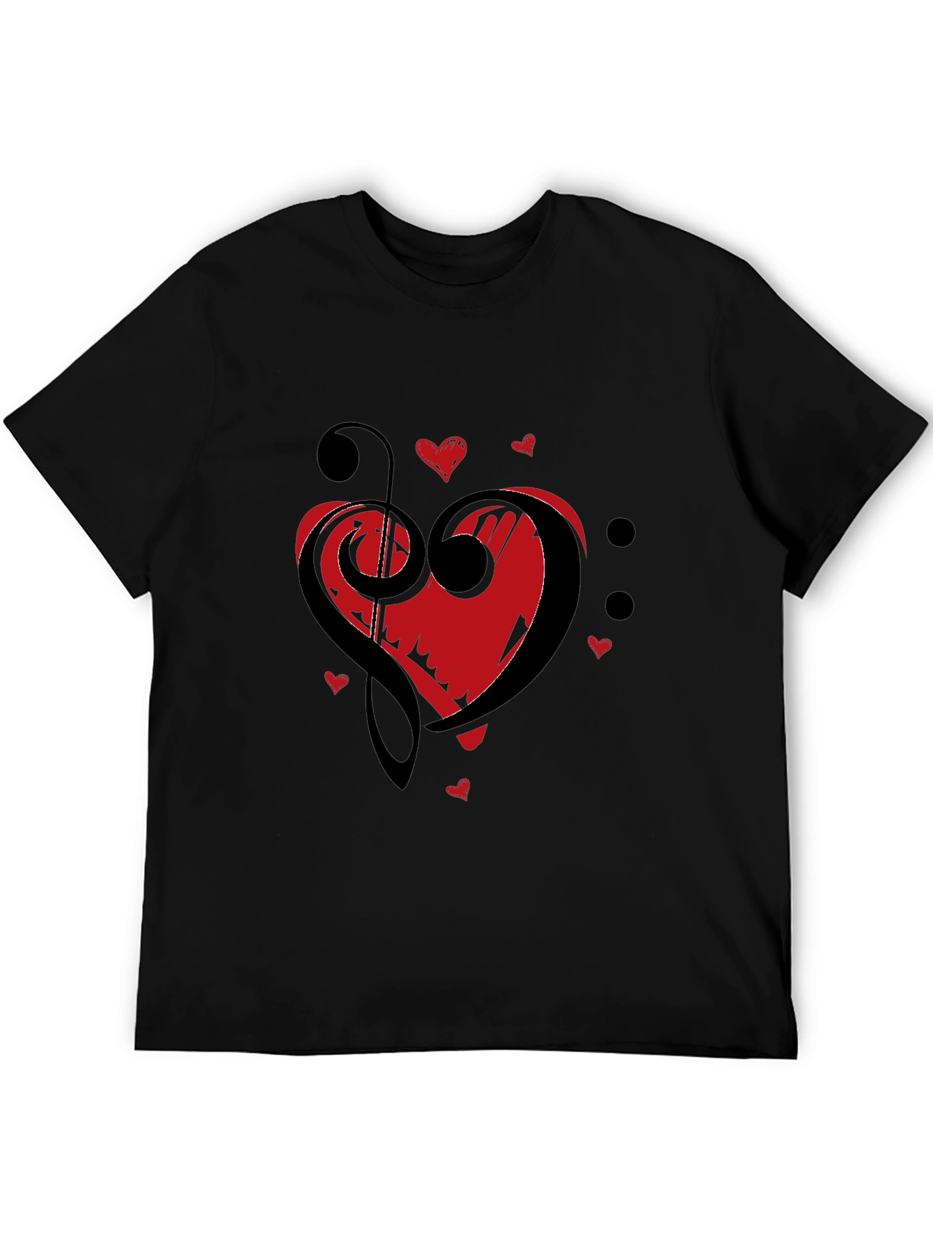 Music Heart T-Shirt - Graphic Print Tee