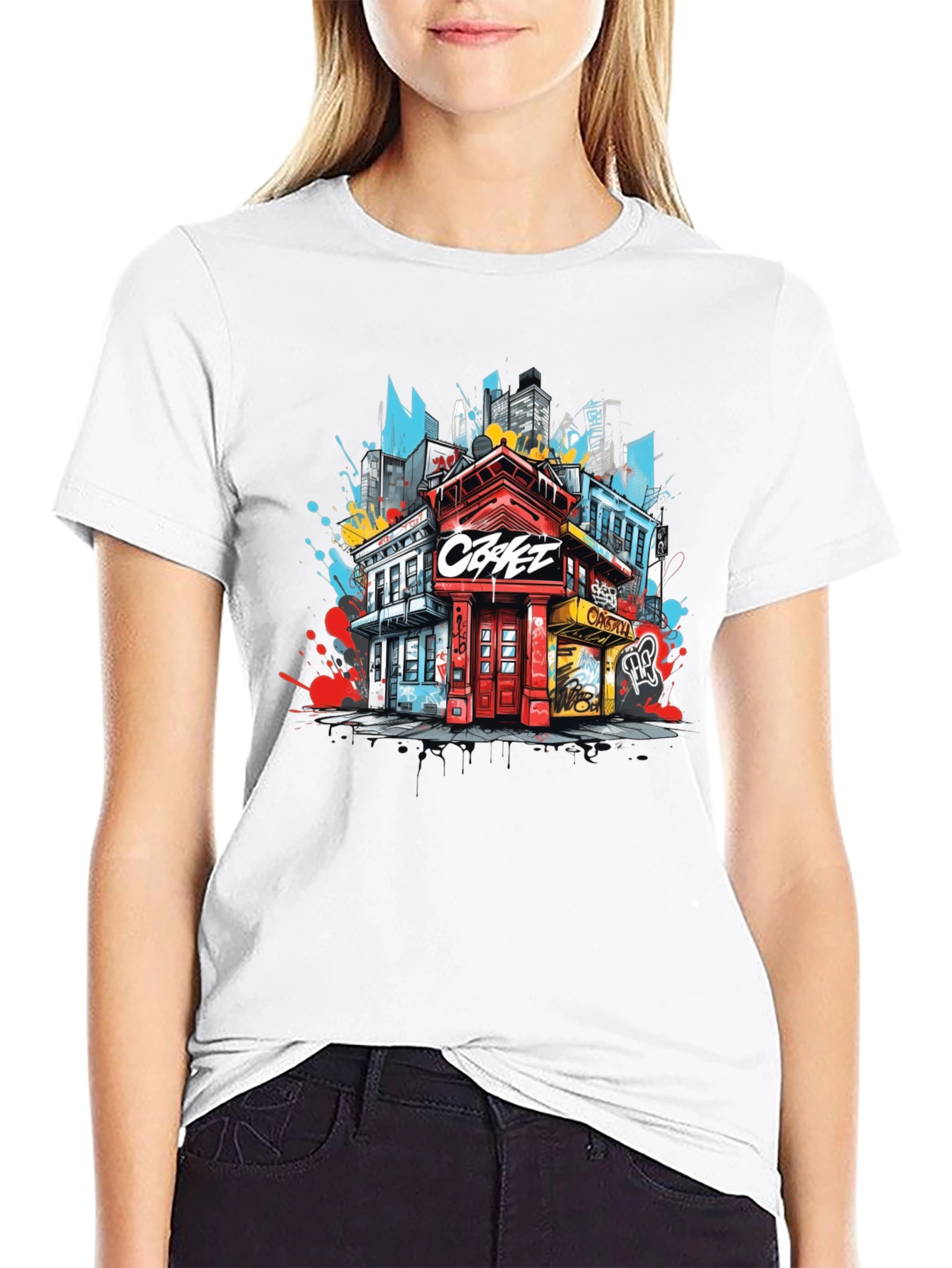 Urban Graphic Tee: Cityscape Design